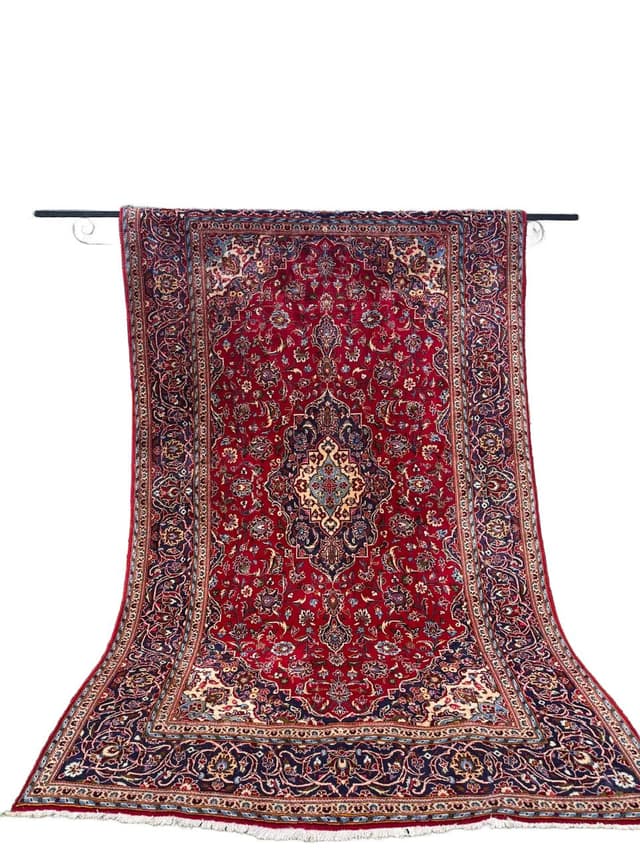 Dywan Keshan, czerwony, wełna, Iran, lata 90. - WYMIARY