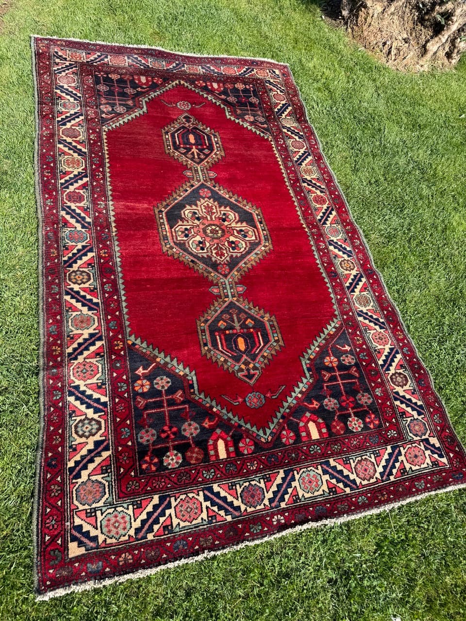 Rug Afshar Hamadan, red, wool, Iran, 1960s. - 159394