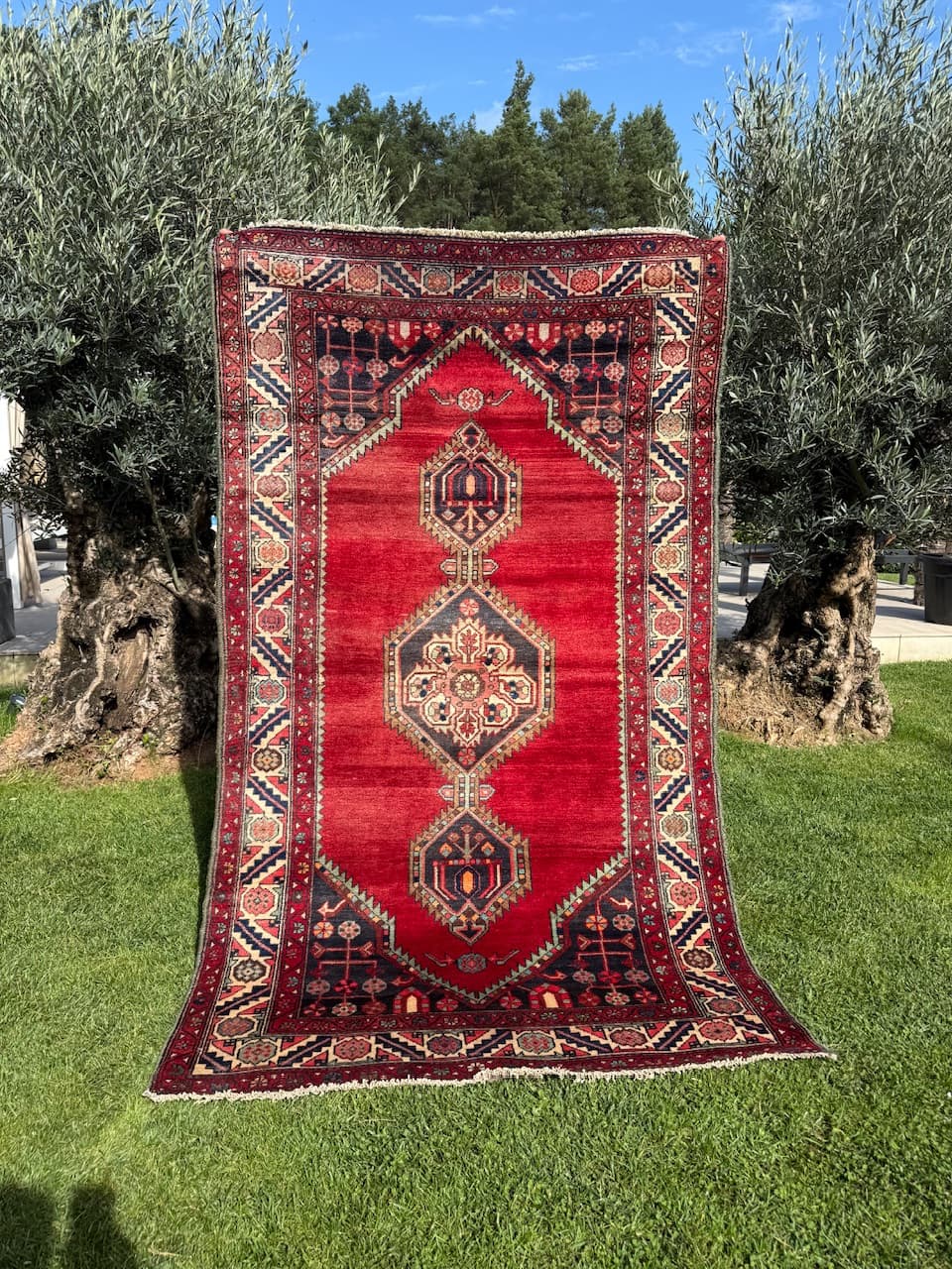 Rug Afshar Hamadan, red, wool, Iran, 1960s. - 159383