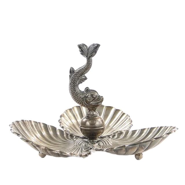 Decorative Centerpiece with Dolphin, silver, Spain, early 20th century - DIMENSION