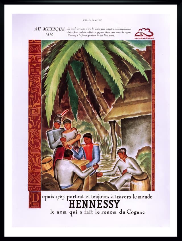 Plakat reklamowy Hennessy, multikolor, papier, Francja, lata 30. - WYMIARY