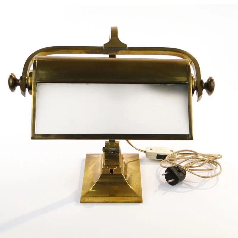 Desk Lamp Art Nouveau, golden, brass, Poland, early 20th c. - 10129