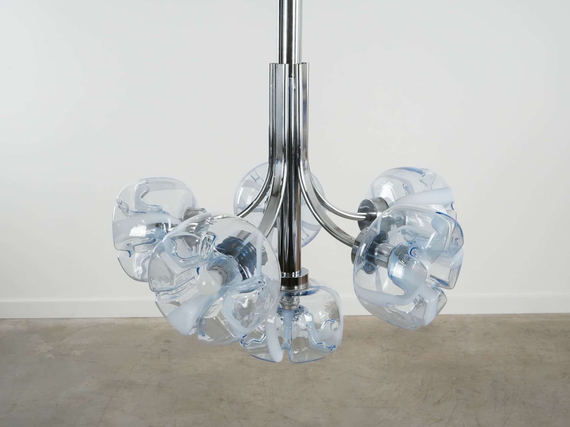 Chandelier, Murano, turquoise, glass, Italy, 1970s. - 159535