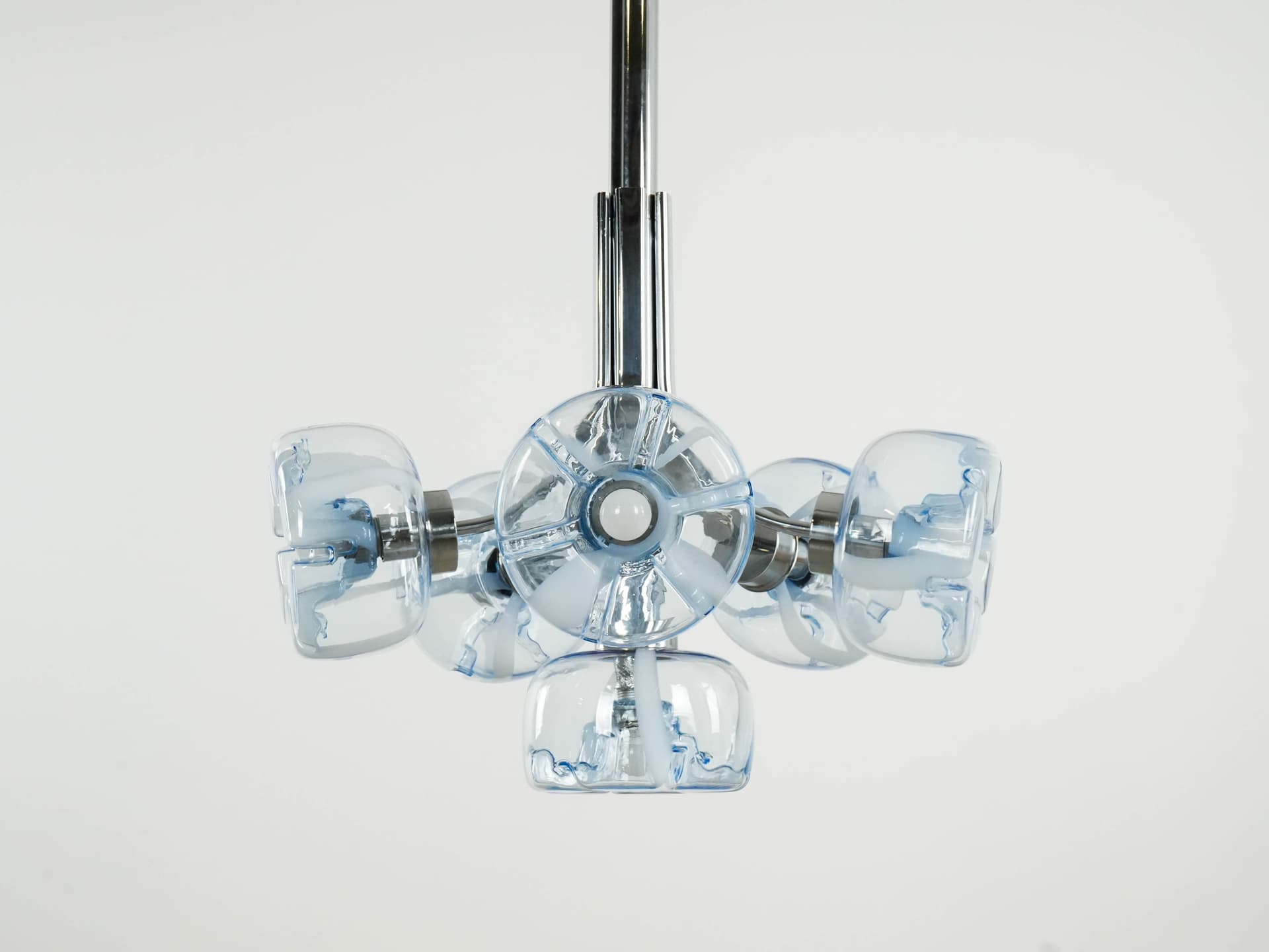 Chandelier, Murano, turquoise, glass, Italy, 1970s. - 159536