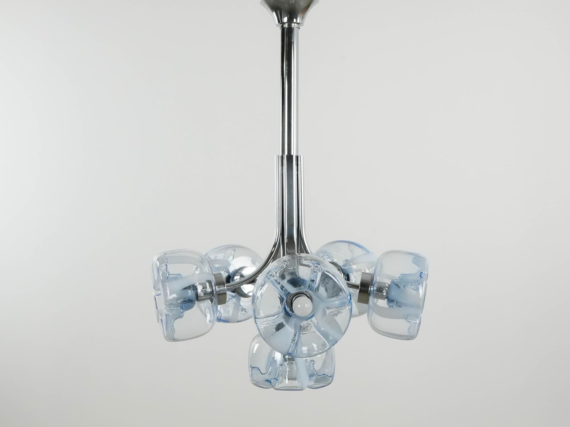 Chandelier, Murano, turquoise, glass, Italy, 1970s. - 159540