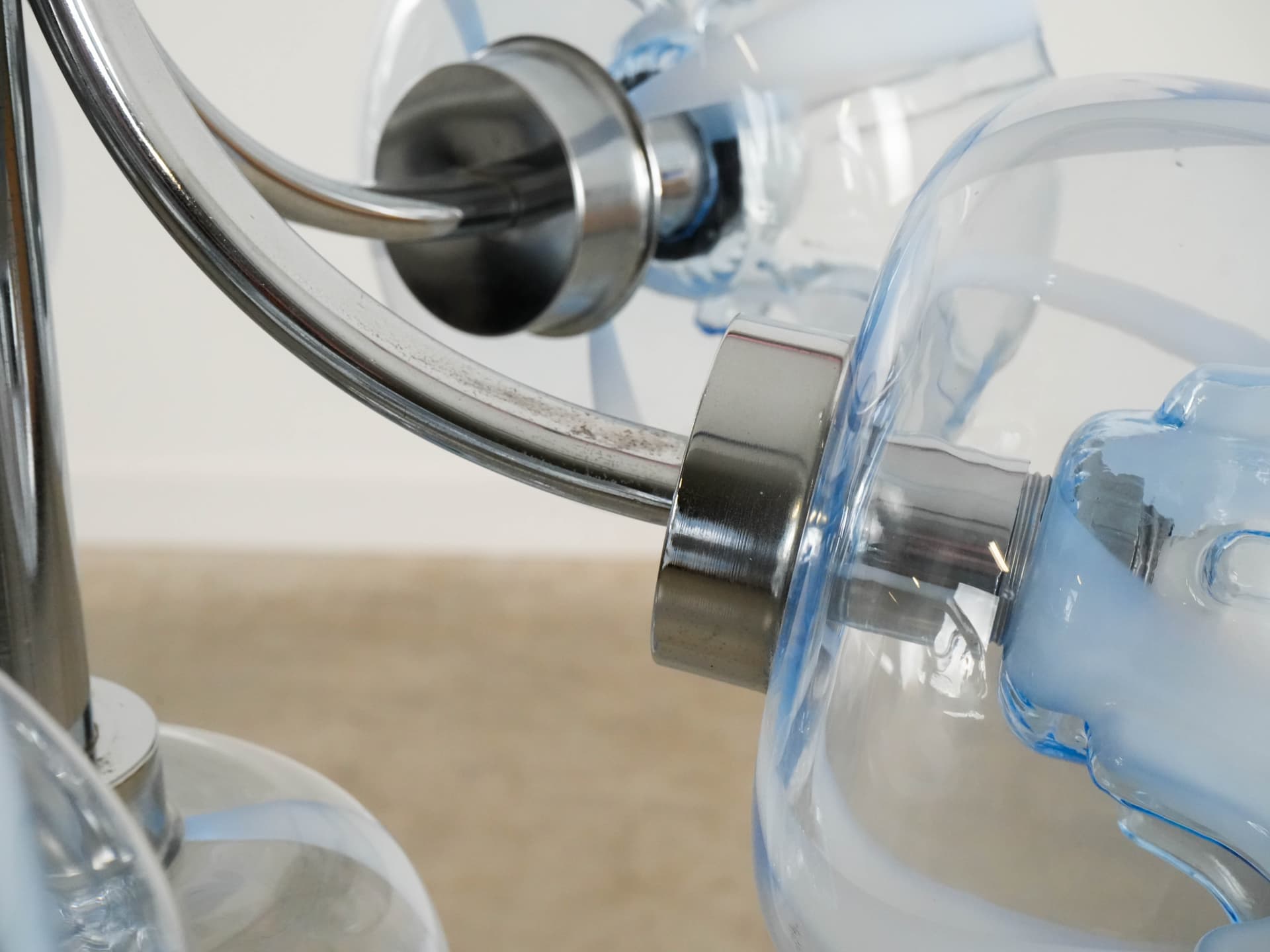 Chandelier, Murano, turquoise, glass, Italy, 1970s. - 159542