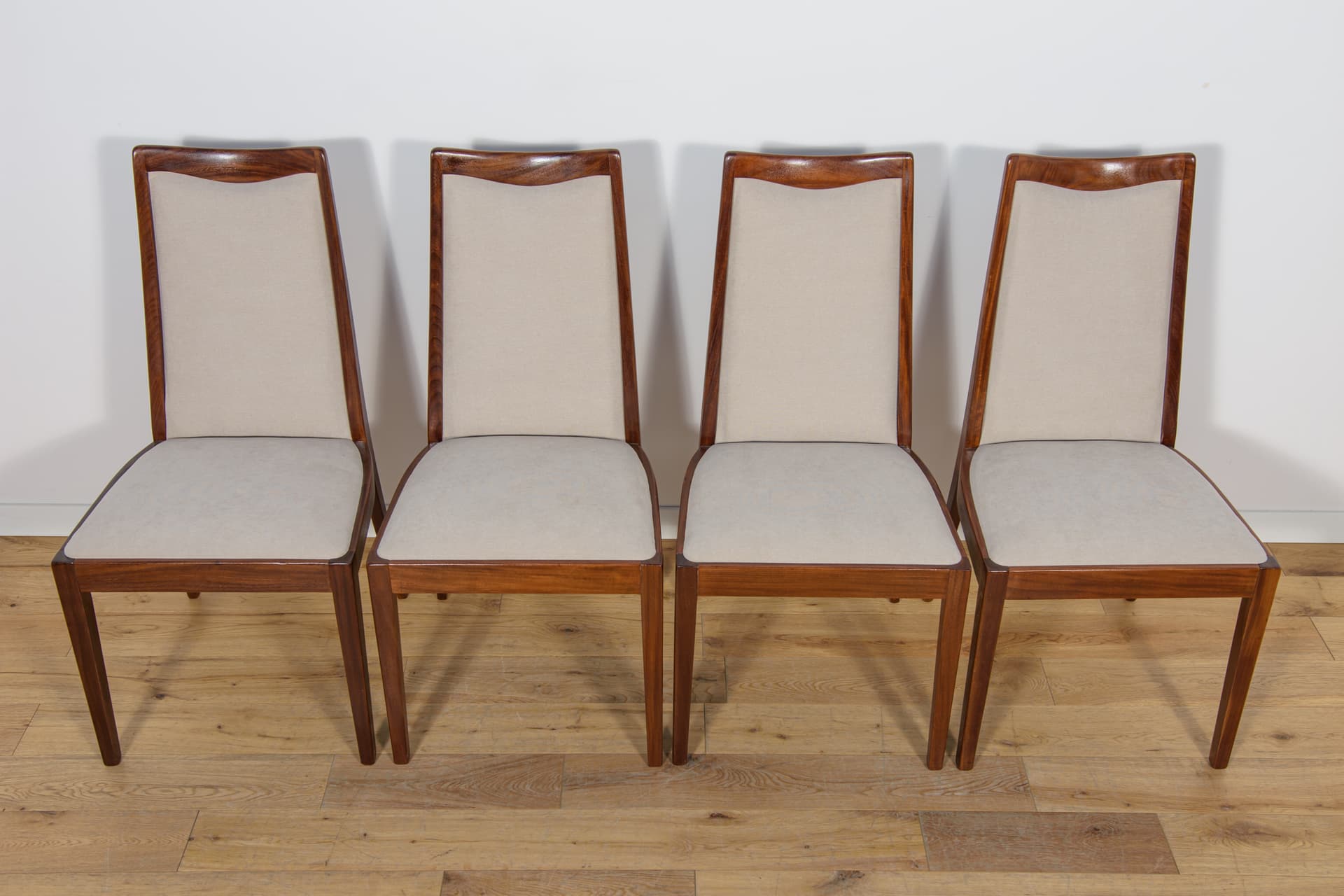 Set of four chairs, teak, ivory white, by L. Dandy, G-Plan, United Kingdom, 1960s. - 159550