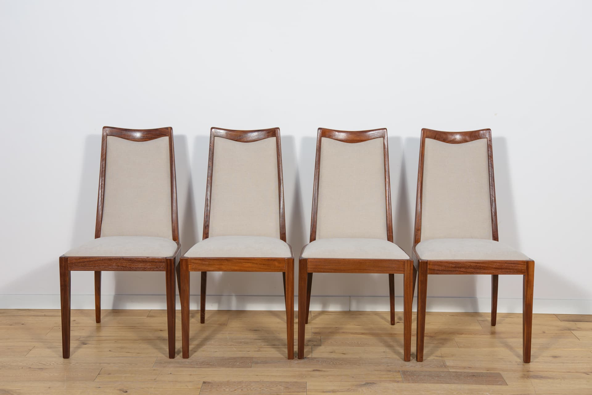 Set of four chairs, teak, ivory white, by L. Dandy, G-Plan, United Kingdom, 1960s. - 159549