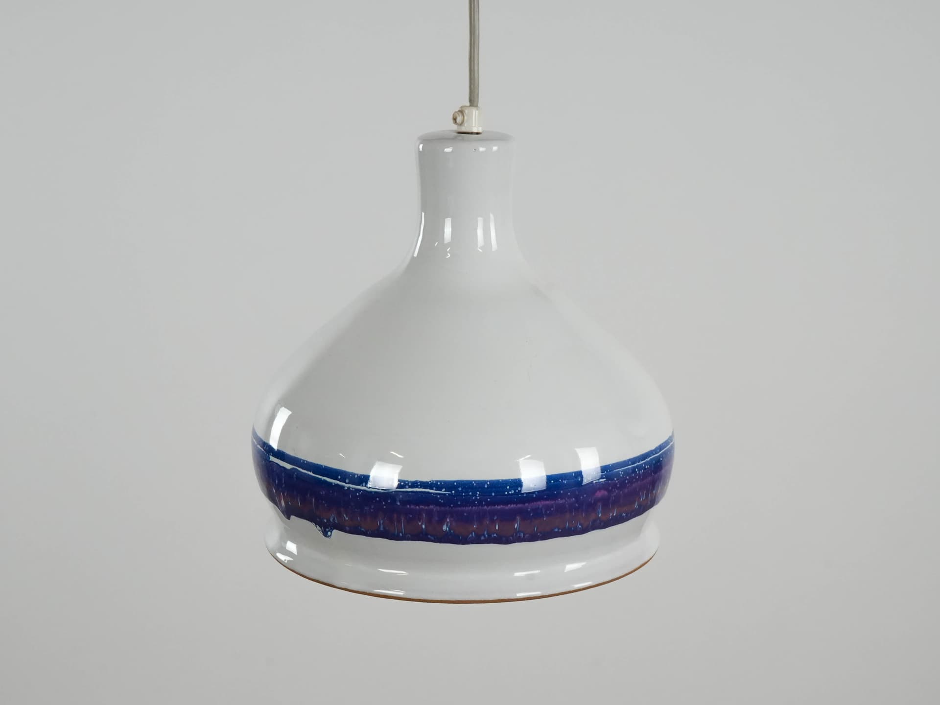 Pendant lamp, white blue ceramic, Italy, 1970s. - 159729