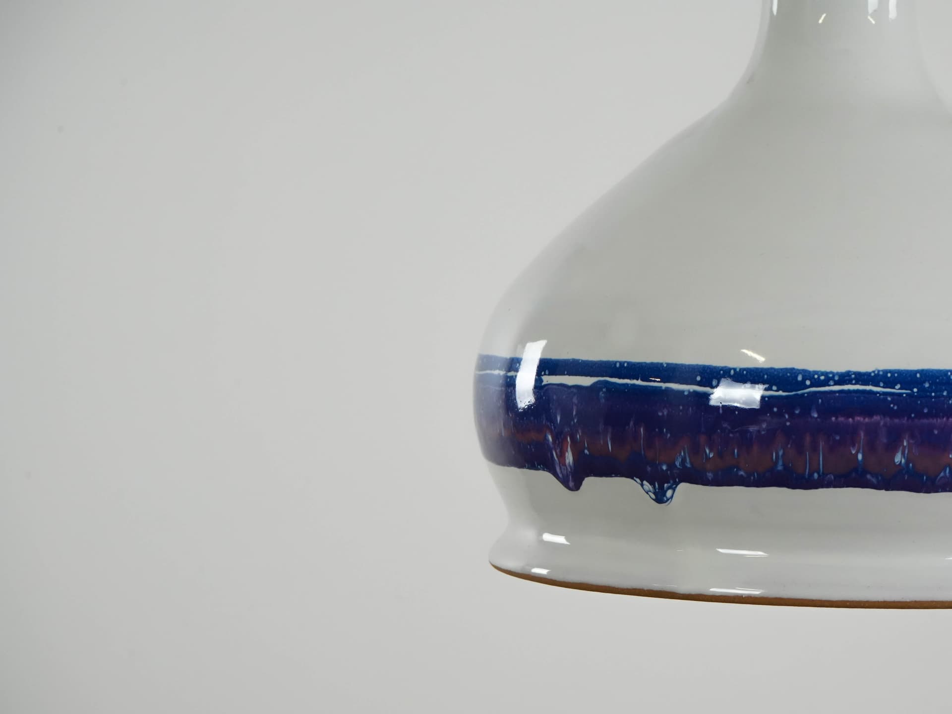 Pendant lamp, white blue ceramic, Italy, 1970s. - 159731