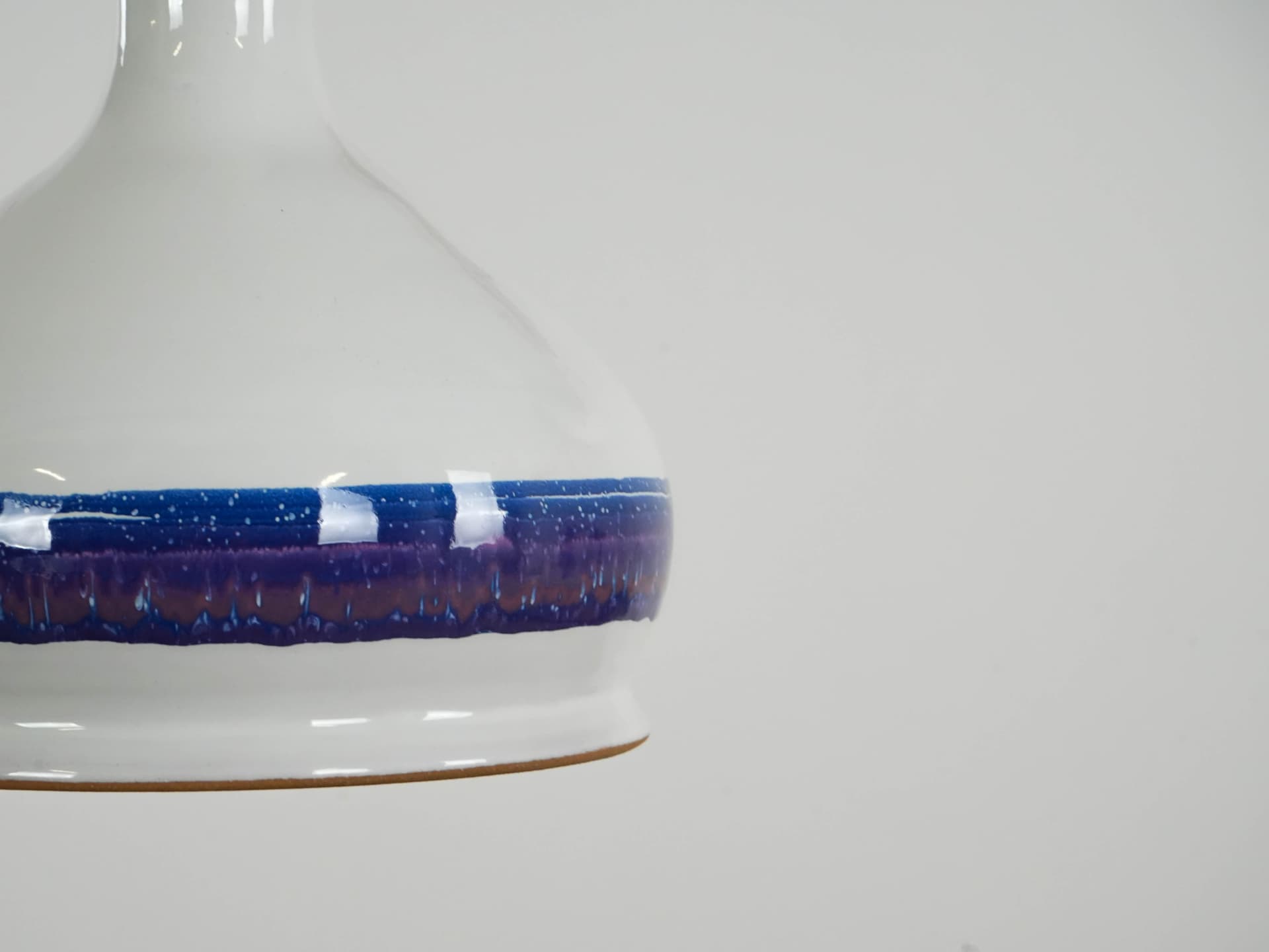 Pendant lamp, white blue ceramic, Italy, 1970s. - 159730