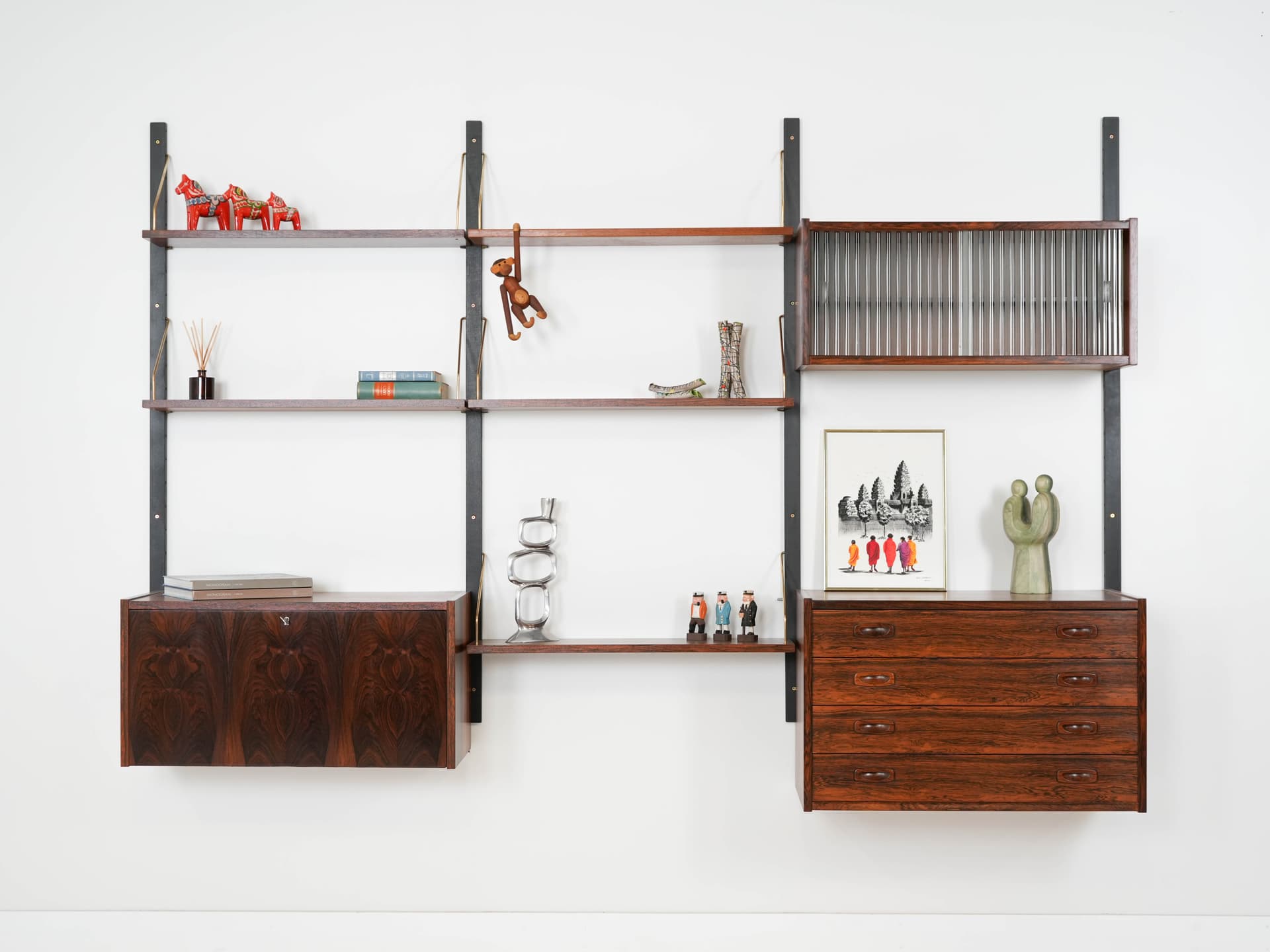 Shelving Unit PS System, brown rosewood, Randers Møbelfabrik, Denmark, 1960s. - 159771