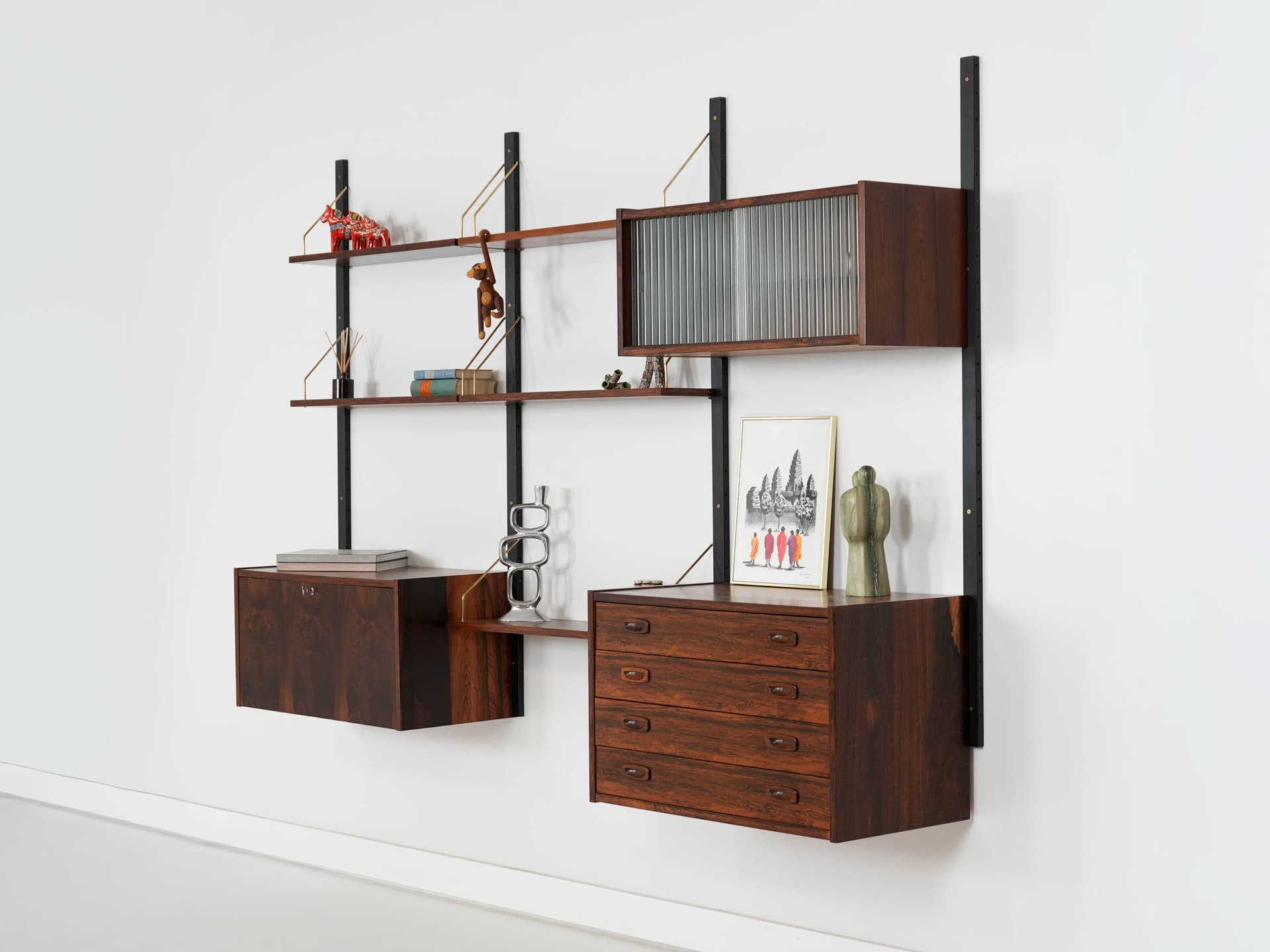 Shelving Unit PS System, brown rosewood, Randers Møbelfabrik, Denmark, 1960s. - 159783