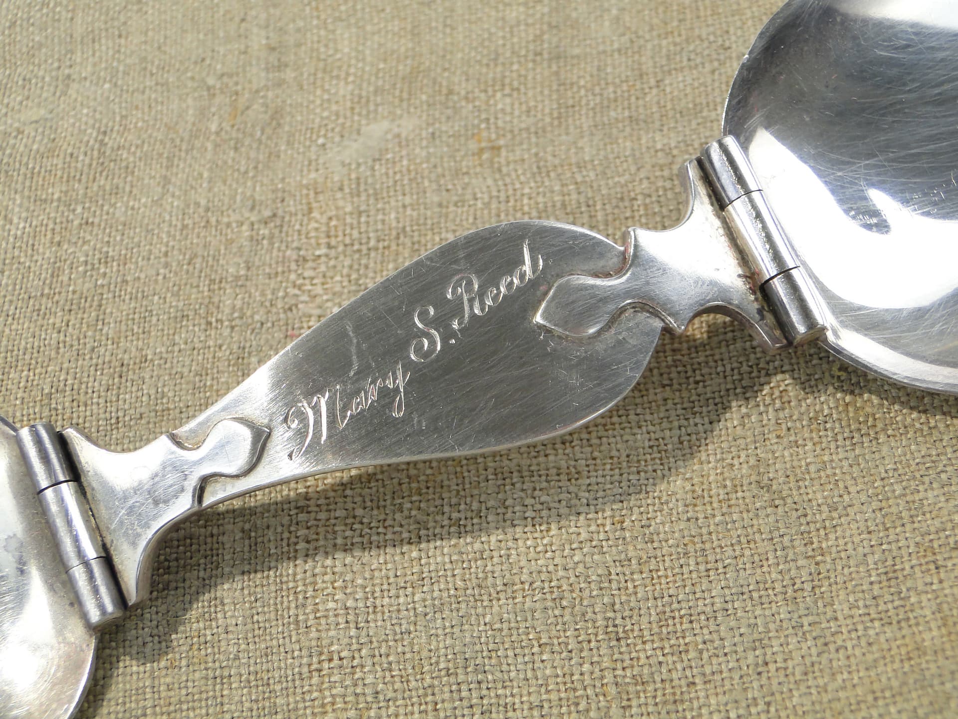 Srebrna łyżka podróżna, składana - 159955