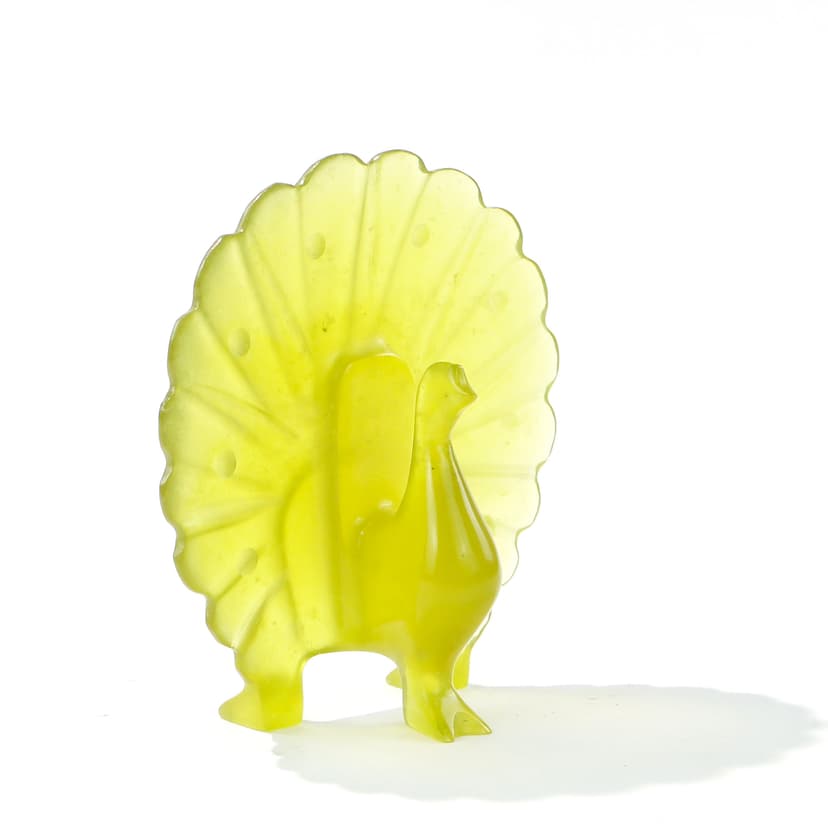 Figura pawia z jadeitu, lata 50.