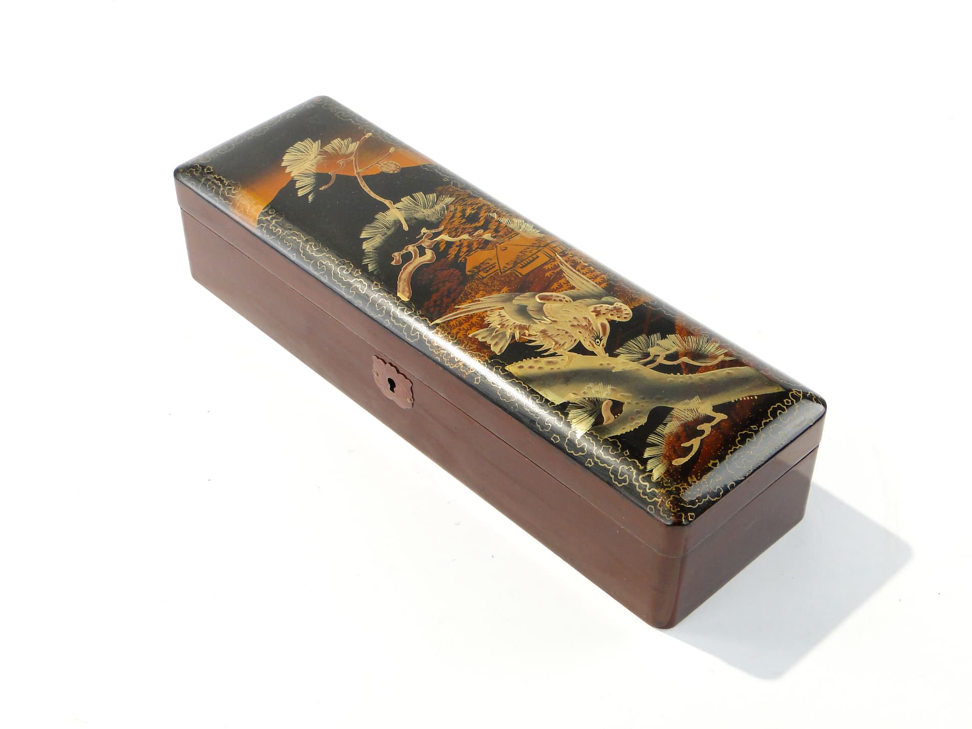 Orientalne pudełko z laki, epoka Meji, Japonia. - 160058