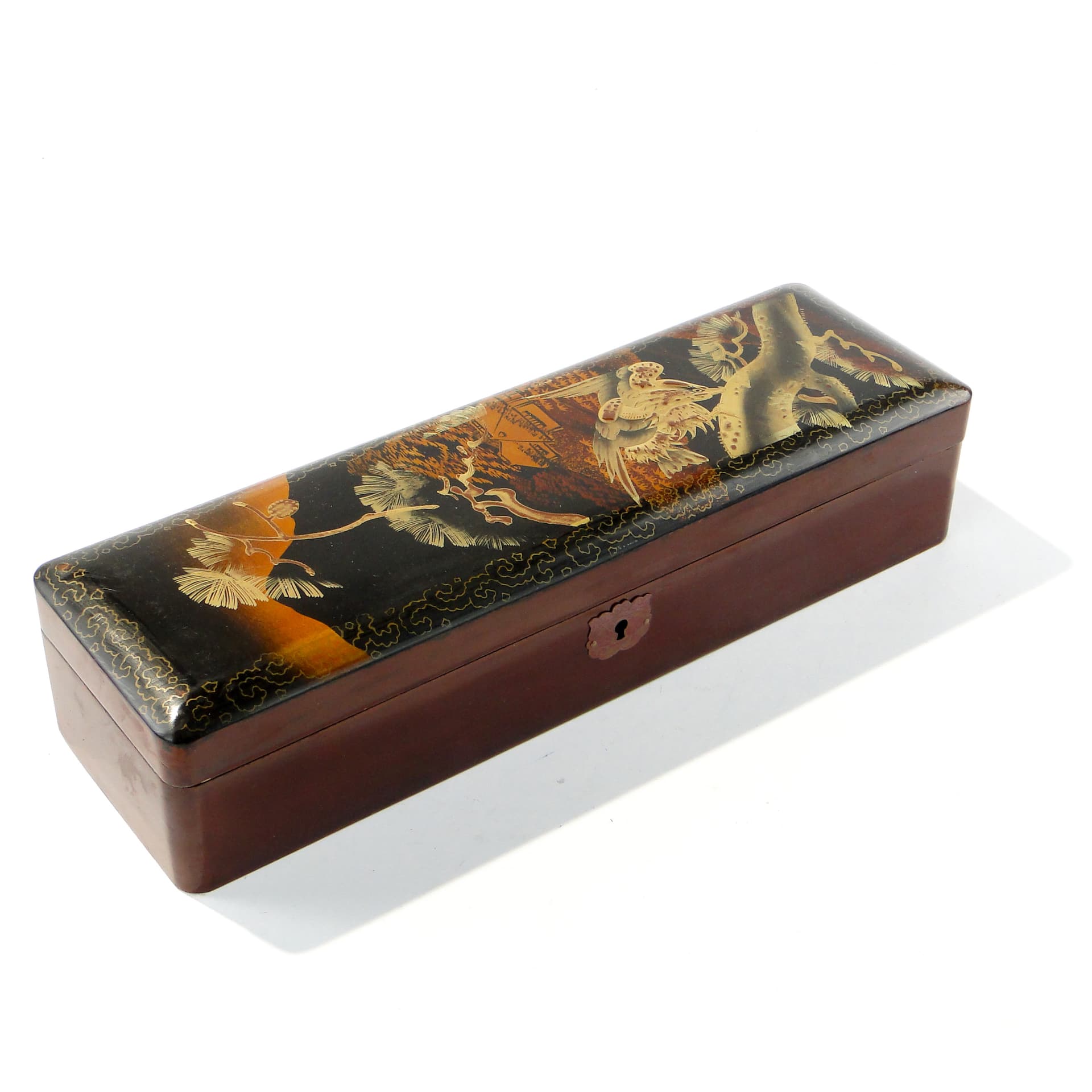 Orientalne pudełko z laki, epoka Meji, Japonia. - 160057