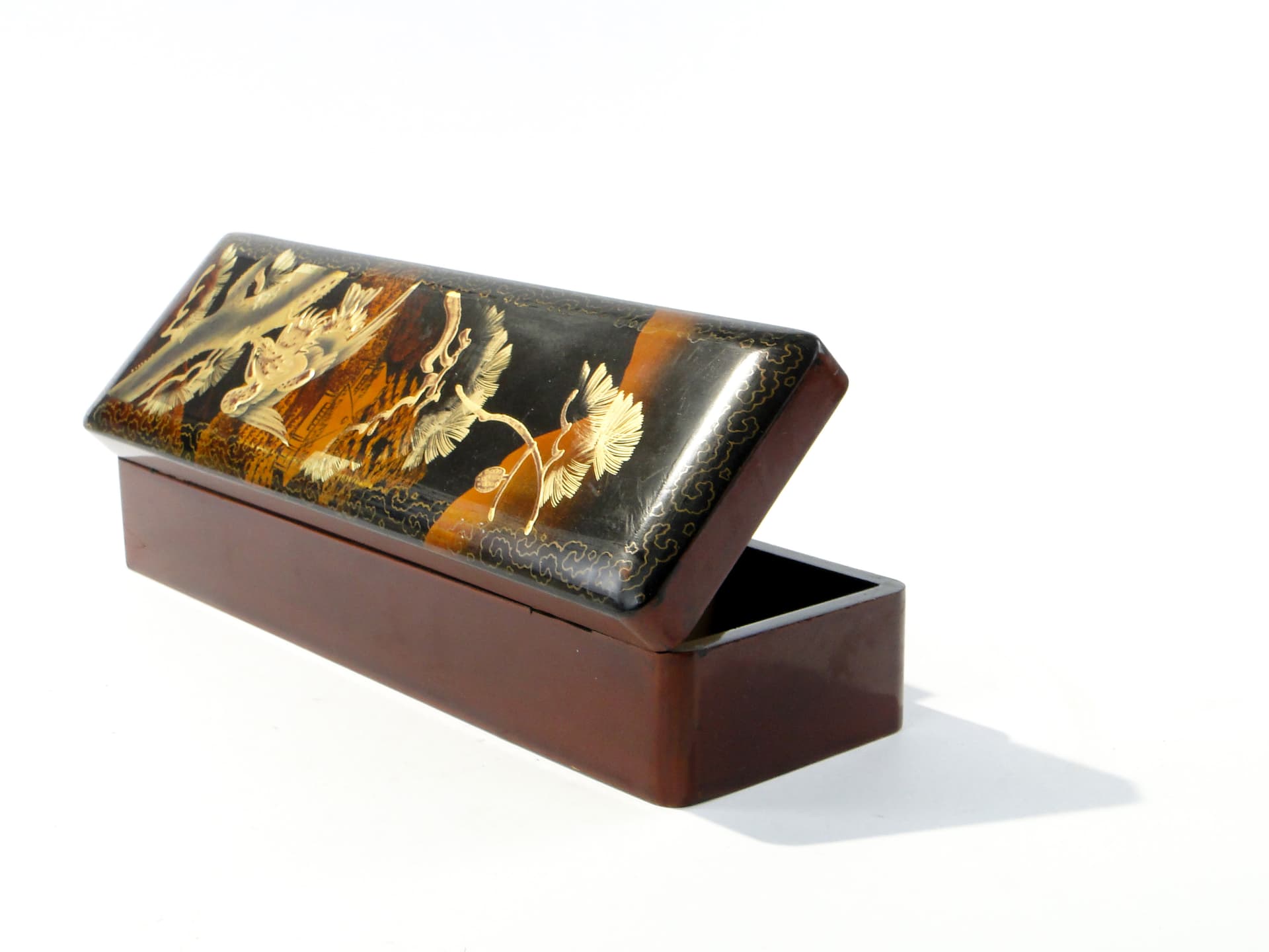 Orientalne pudełko z laki, epoka Meji, Japonia. - 160054