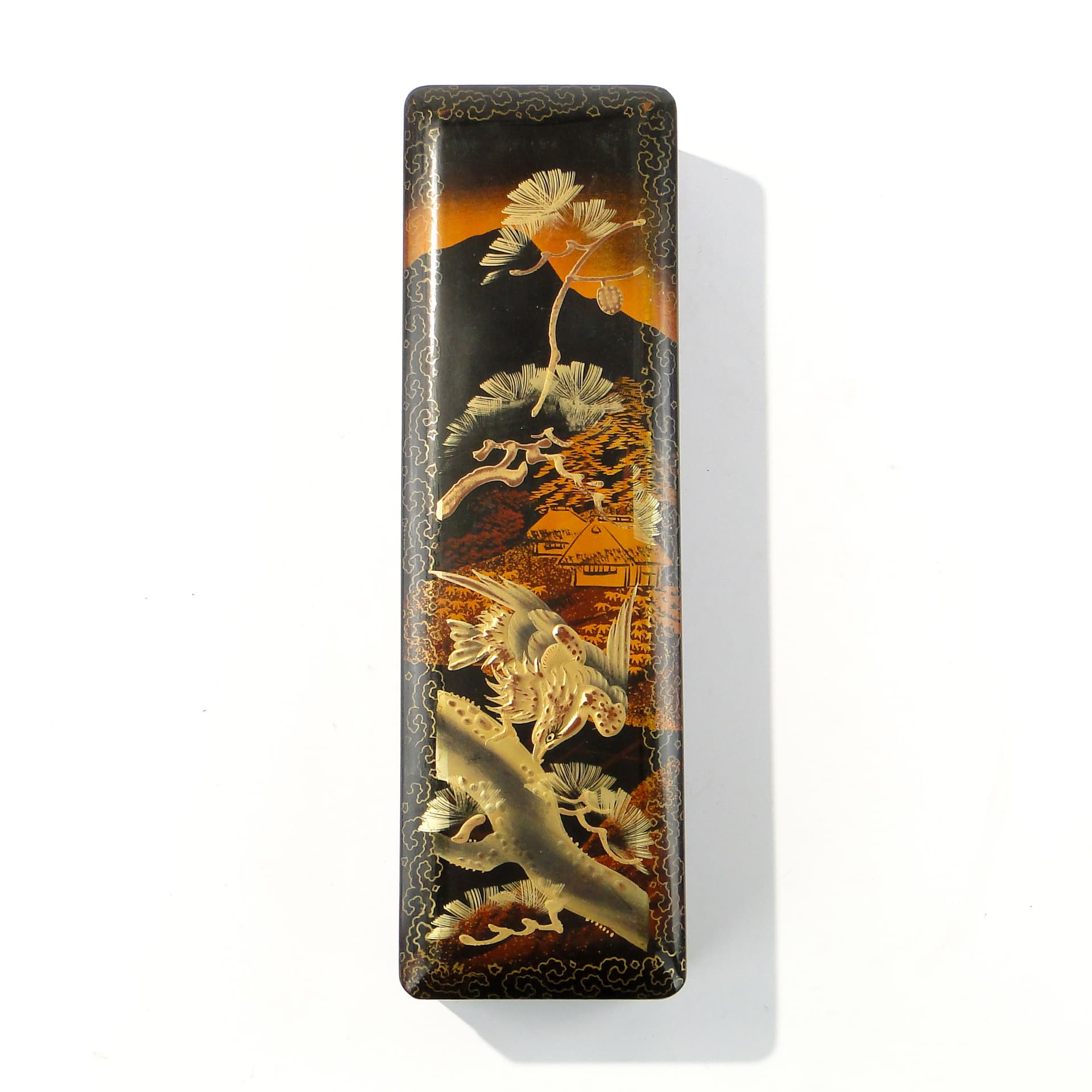 Orientalne pudełko z laki, epoka Meji, Japonia. - 160060