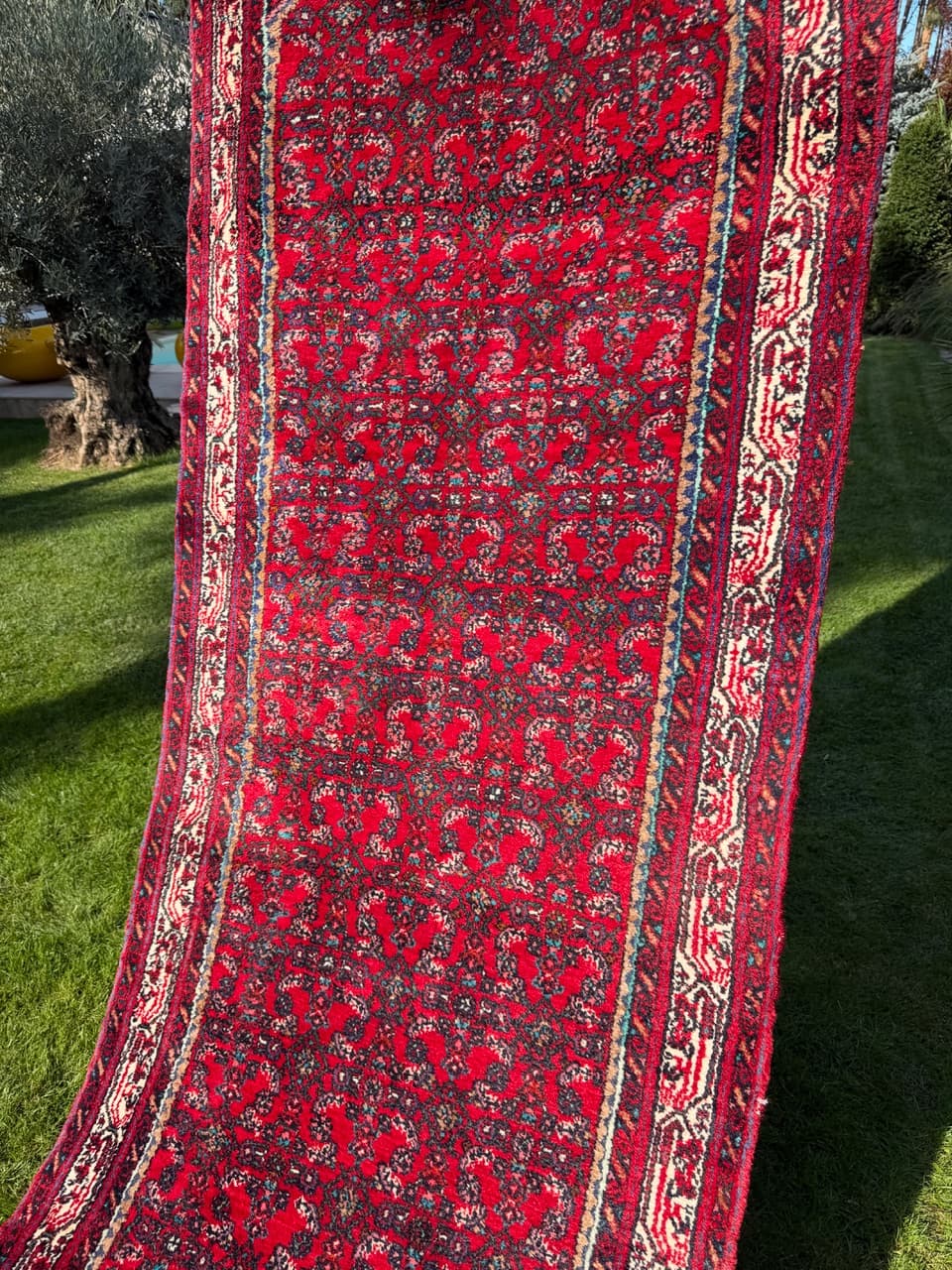 Chodnik Hamadan, czerwony, wełna, Iran, lata 90. - 160092