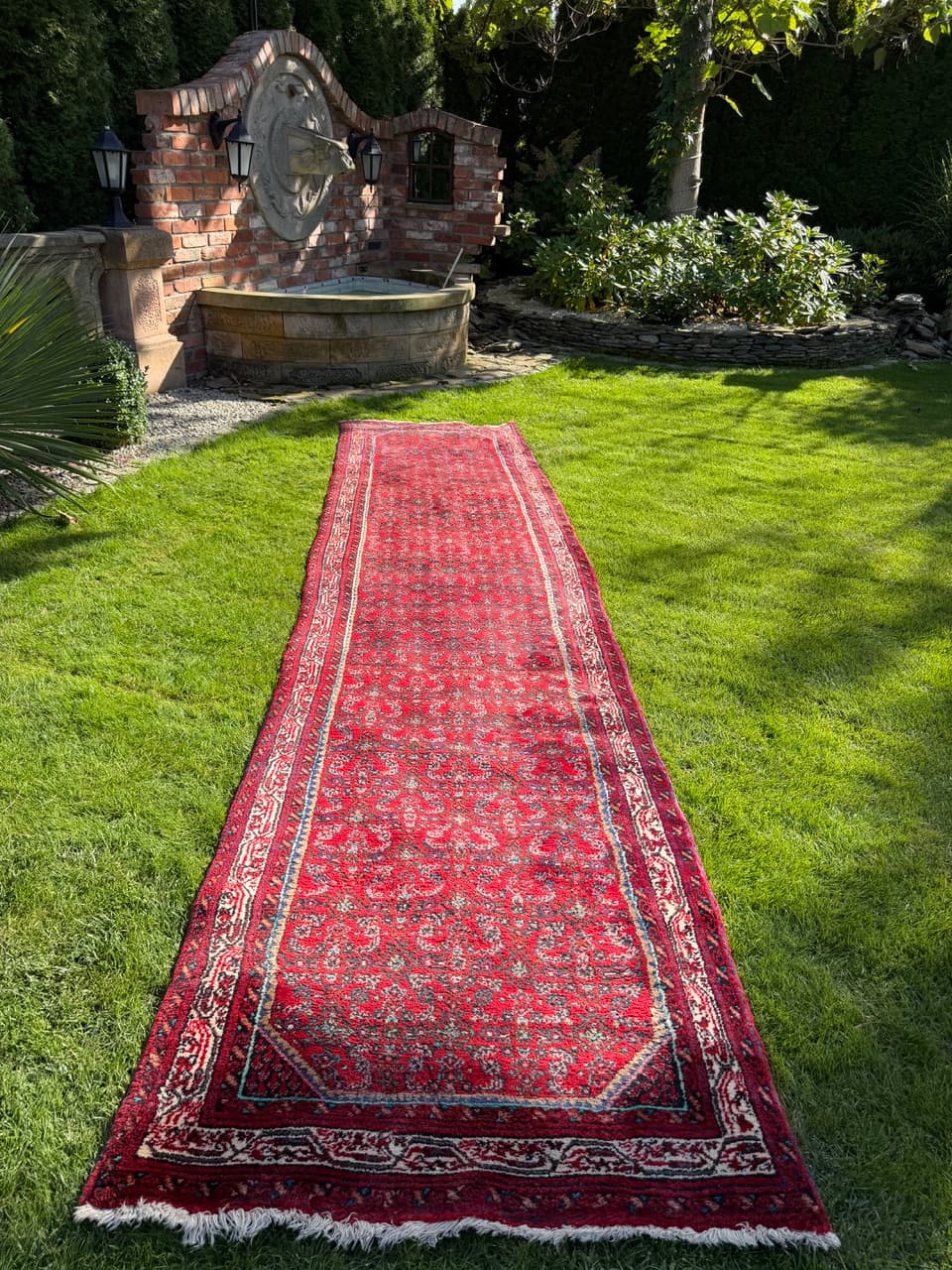 Chodnik Hamadan, czerwony, wełna, Iran, lata 90. - 160089