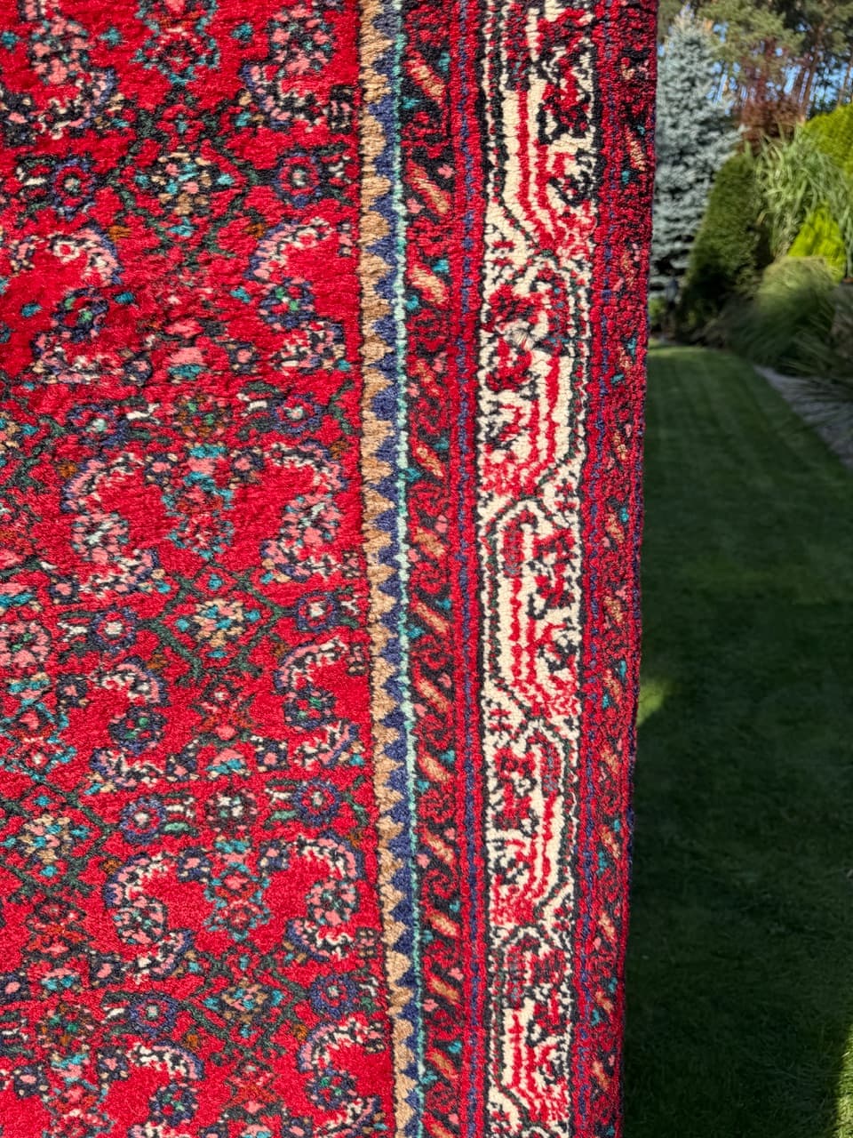 Chodnik Hamadan, czerwony, wełna, Iran, lata 90. - 160085