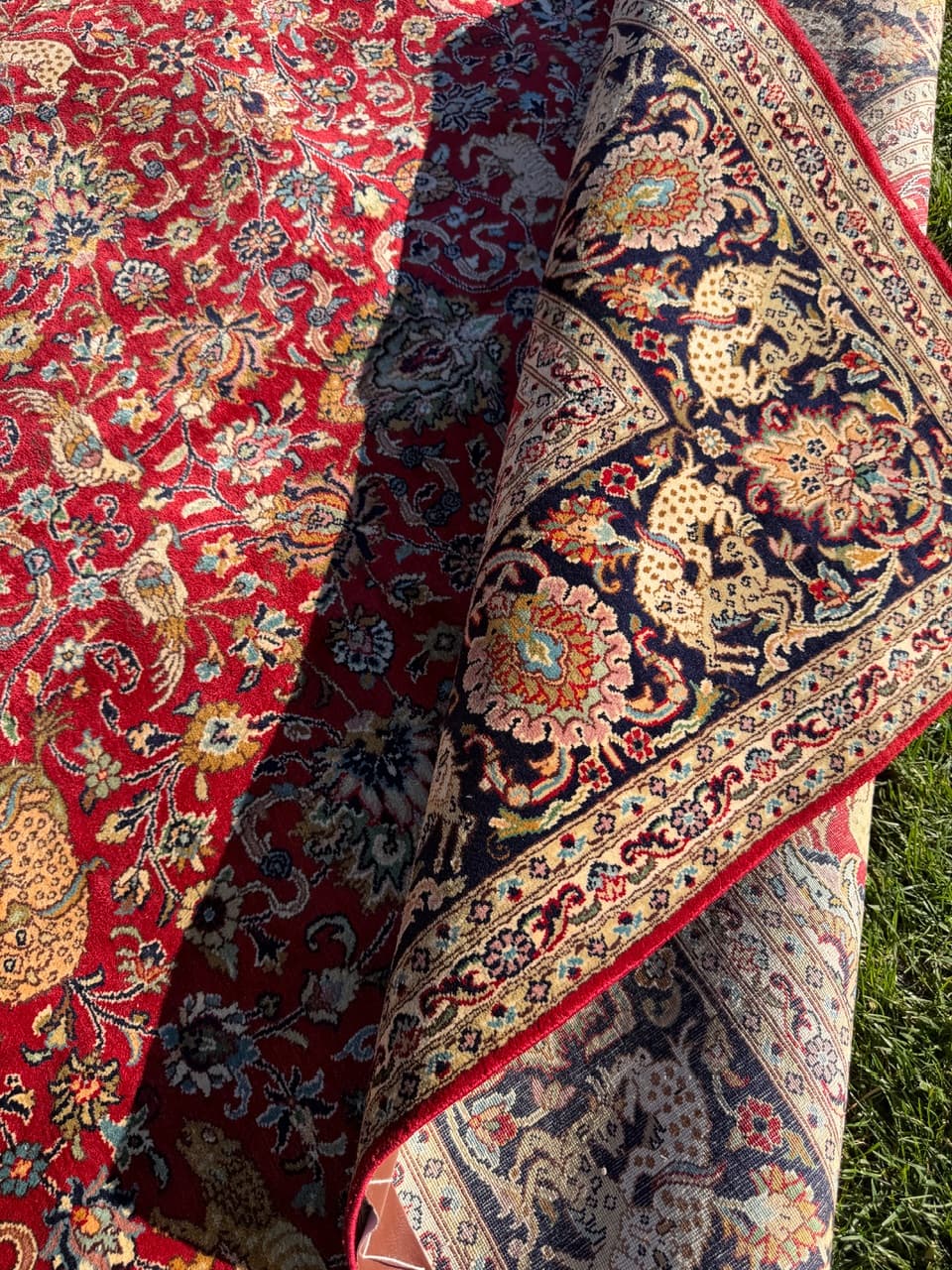 Dywan Ghoum, 280x182 cm, jedwab czerwony, Indie - 160108