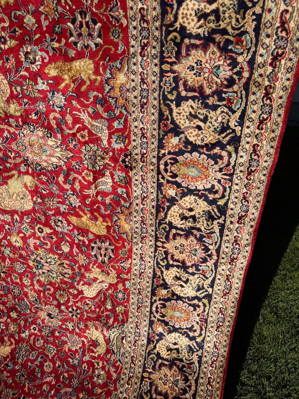 Dywan Ghoum, 280x182 cm, jedwab czerwony, Indie - 160102