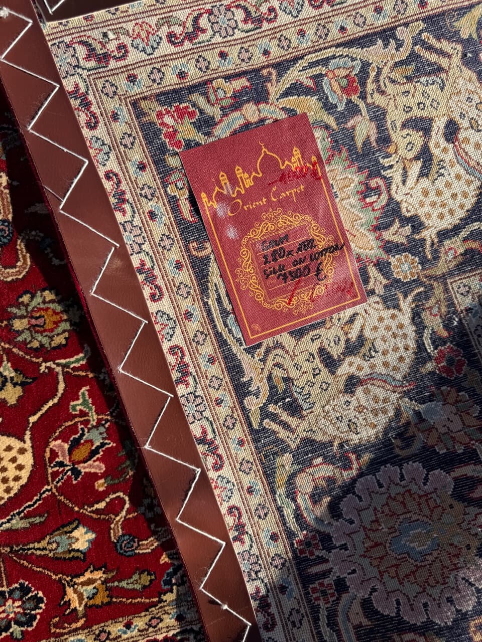 Dywan Ghoum, 280x182 cm, jedwab czerwony, Indie - 160104