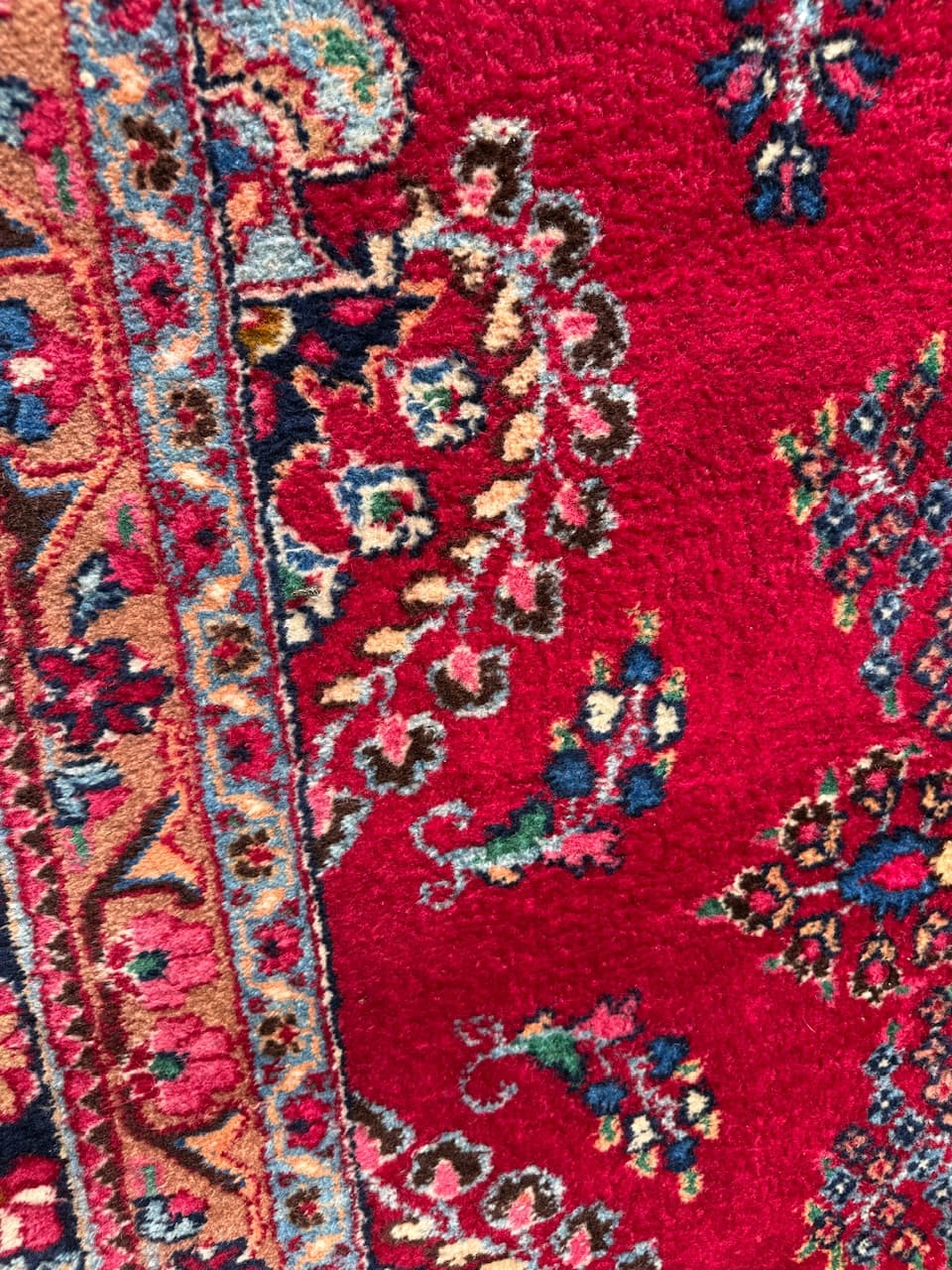 Dywan Meshed, czerwony, wełna, Iran, lata 80. - 160114