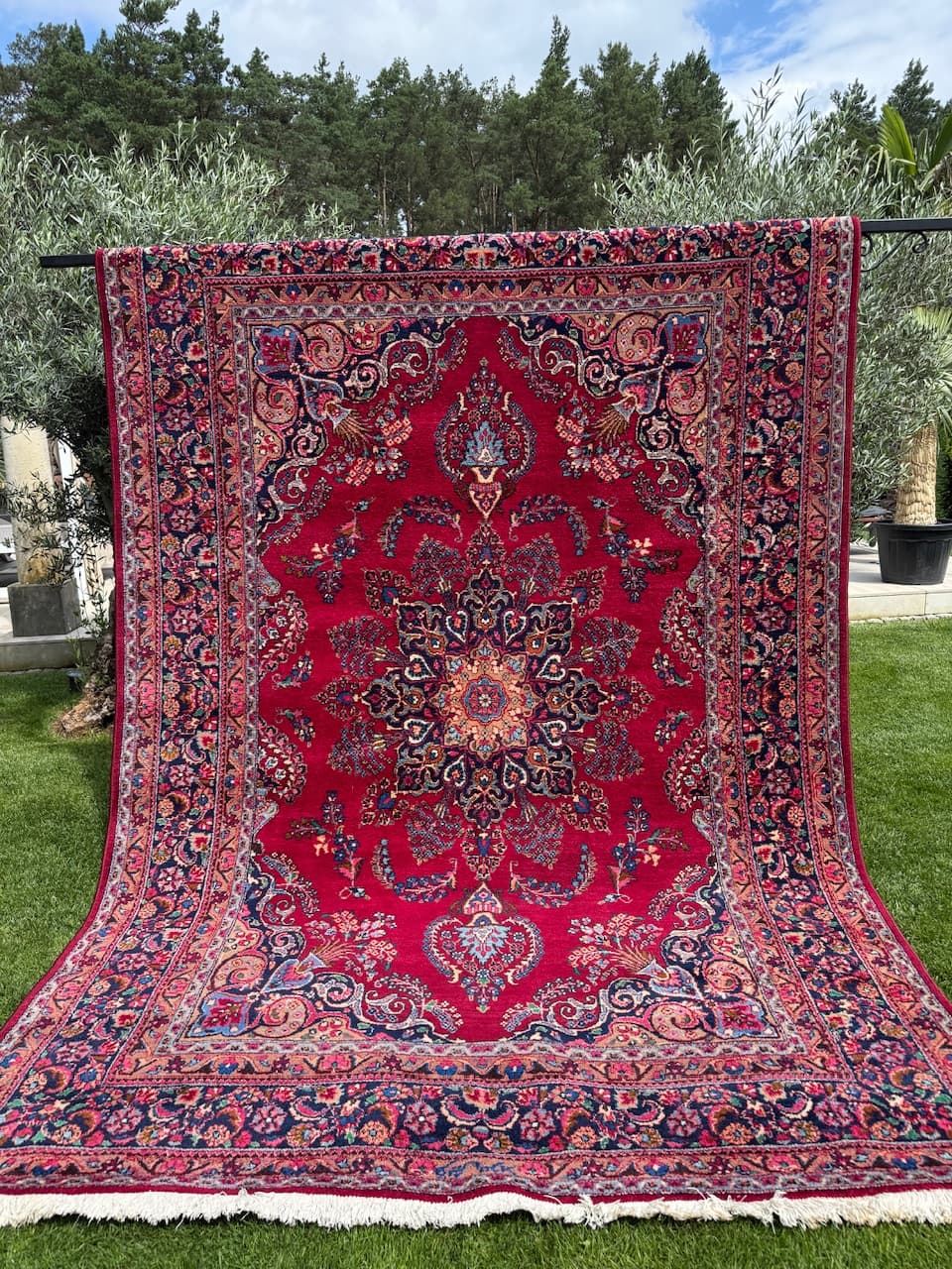 Dywan Meshed, czerwony, wełna, Iran, lata 80. - 160109