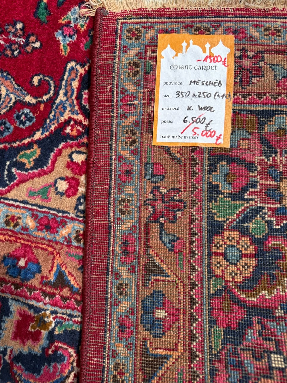 Dywan Meshed, czerwony, wełna, Iran, lata 80. - 160113