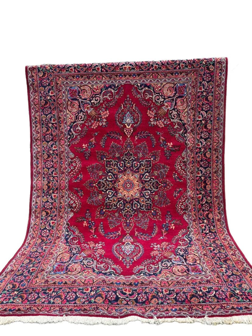 Rug Meshed, red wool, Iran, 1980s.