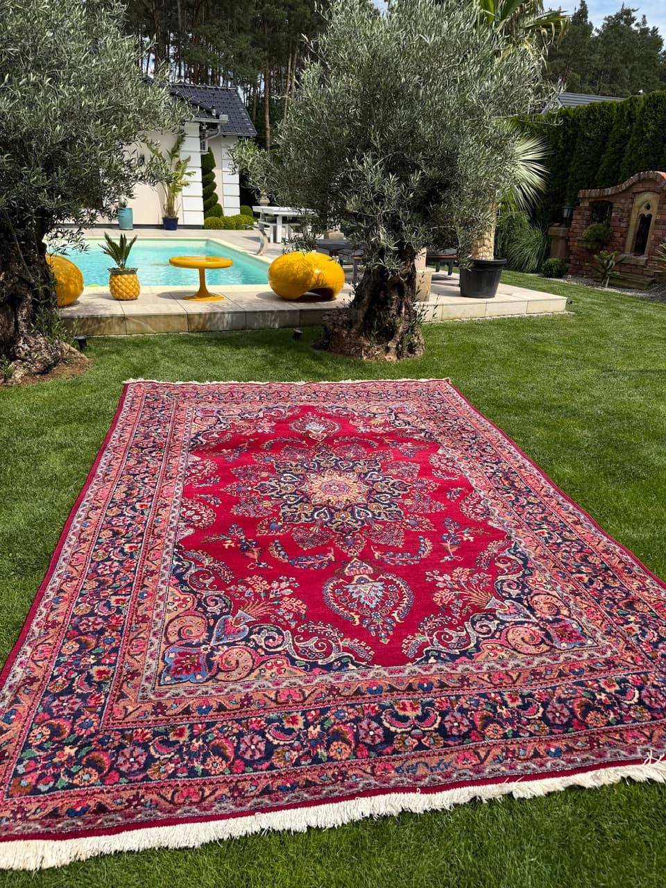 Dywan Meshed, czerwony, wełna, Iran, lata 80. - 160115