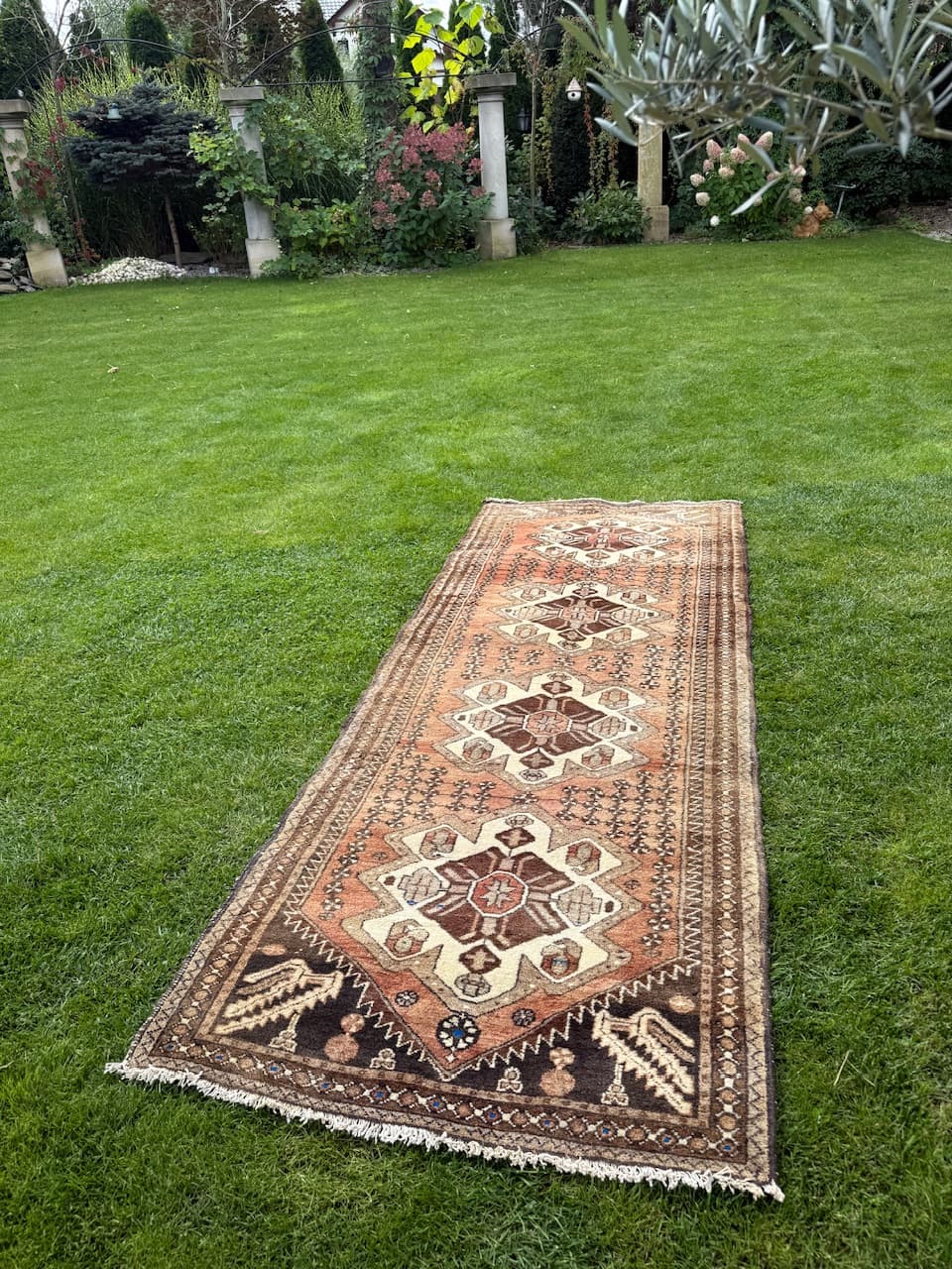 Chodnik Hamadan, brązowy, wełna, Iran, lata 90. - 160161