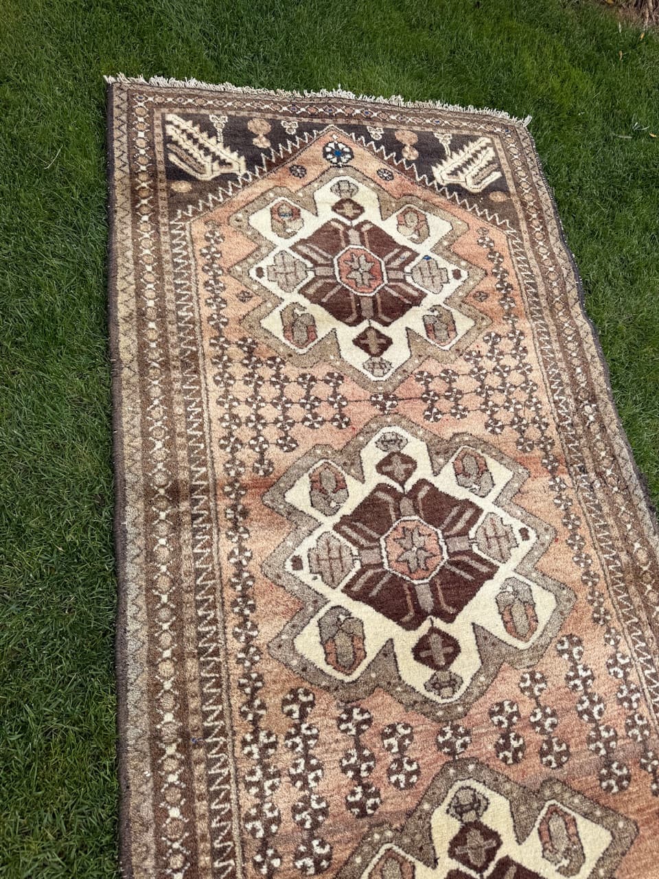 Chodnik Hamadan, brązowy, wełna, Iran, lata 90. - 160160