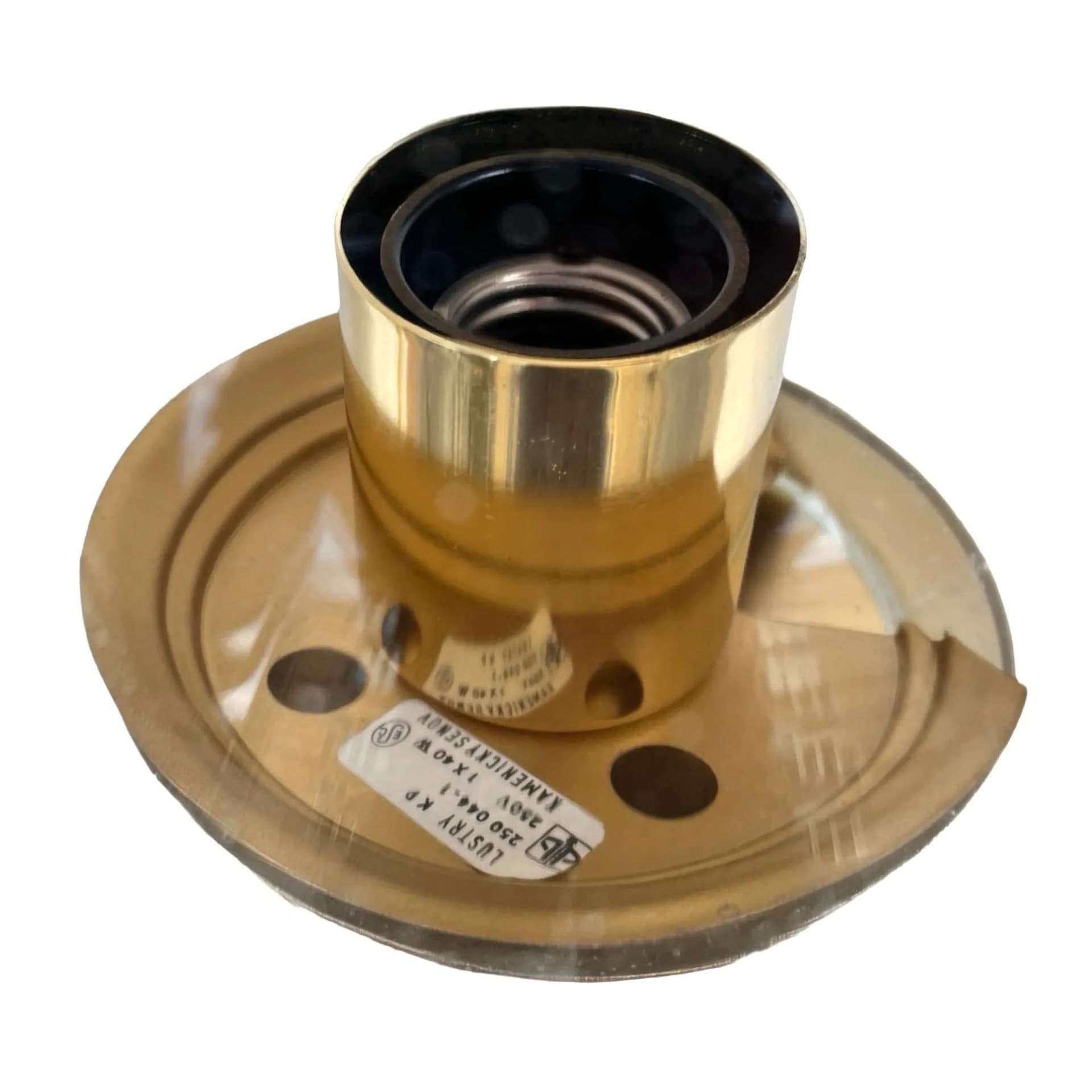 Wall sconce Hollywood Regency, transparent glass, golden brass, Kamenický Šenov, Czechoslovakia, 1970s. - 160174