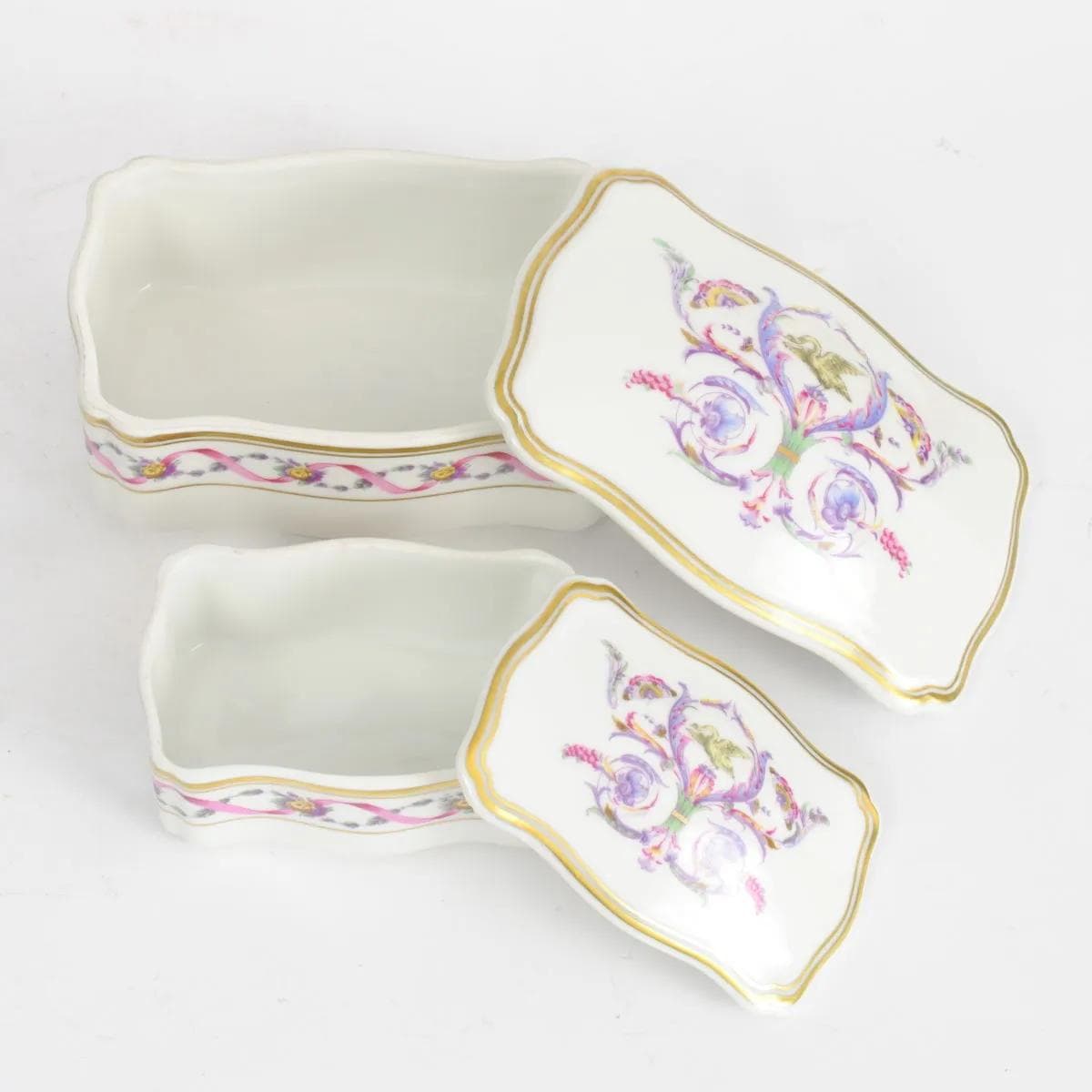 Para puzderek, porcelana biała, Richard Ginori, Włochy, lata 60. - 160215