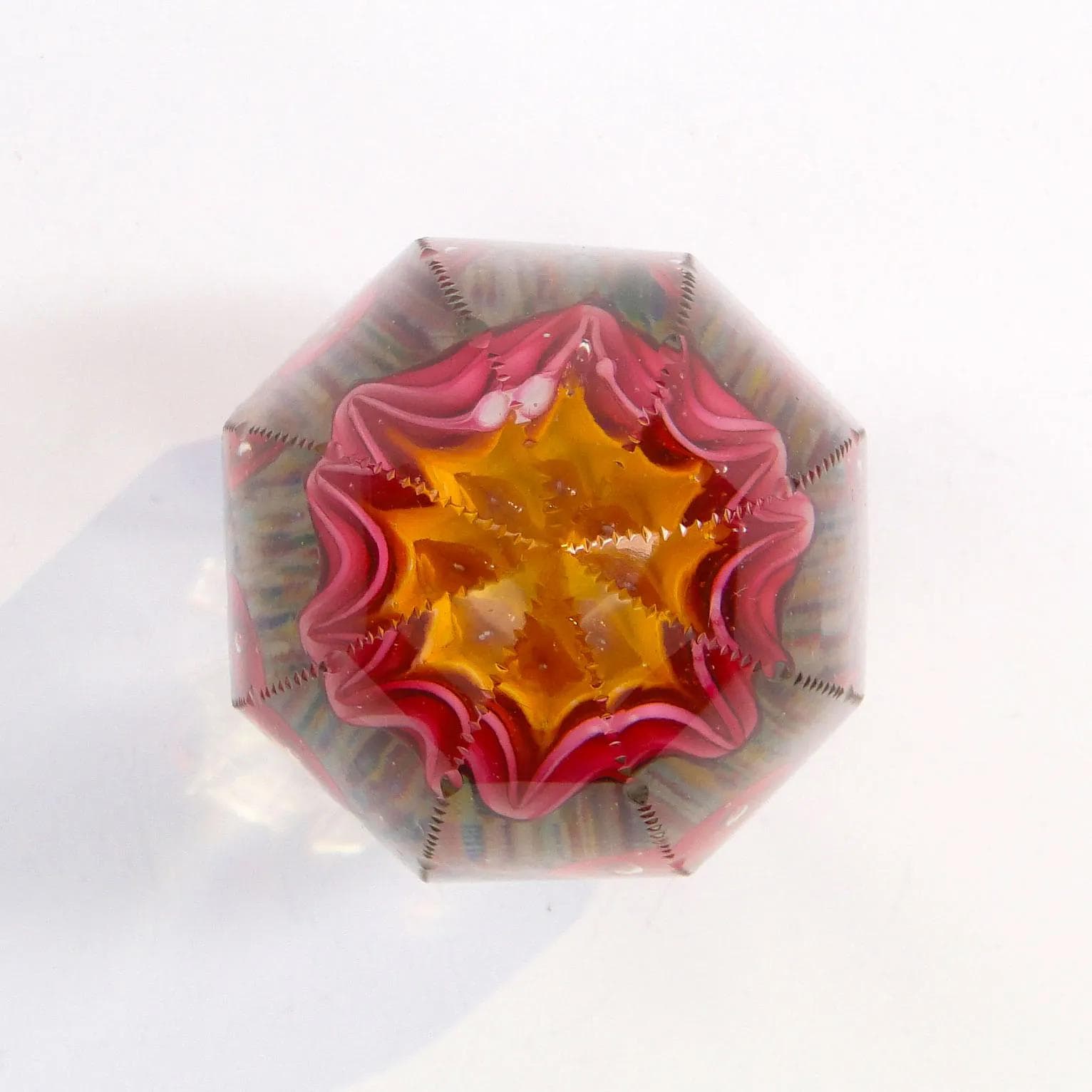 Przycisk do papieru secesyjny, szkło kryształowe transparent, Austro-Węgry, początek XX w. - 10235