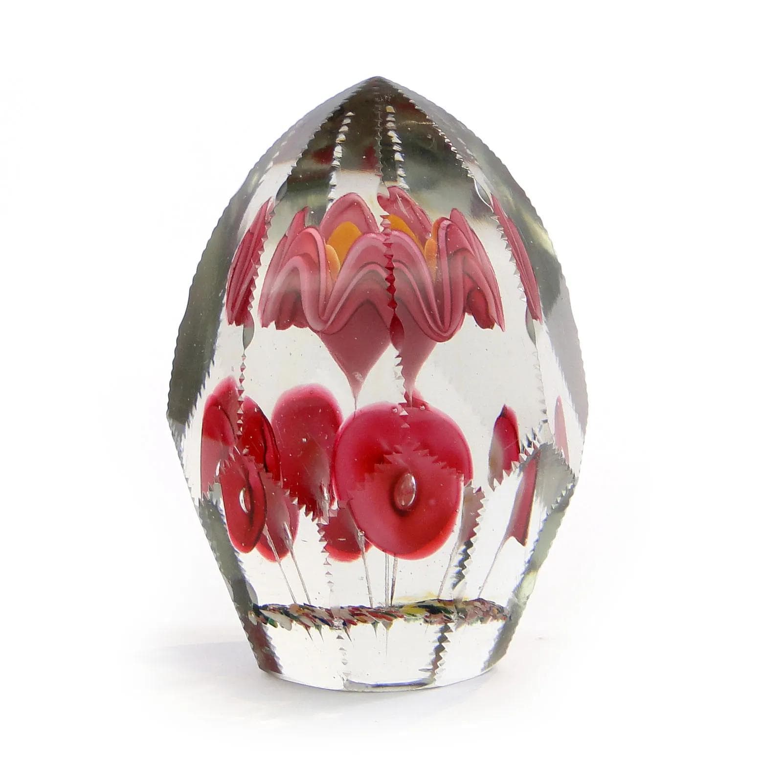 Przycisk do papieru secesyjny, szkło kryształowe transparent, Austro-Węgry, początek XX w. - 10232