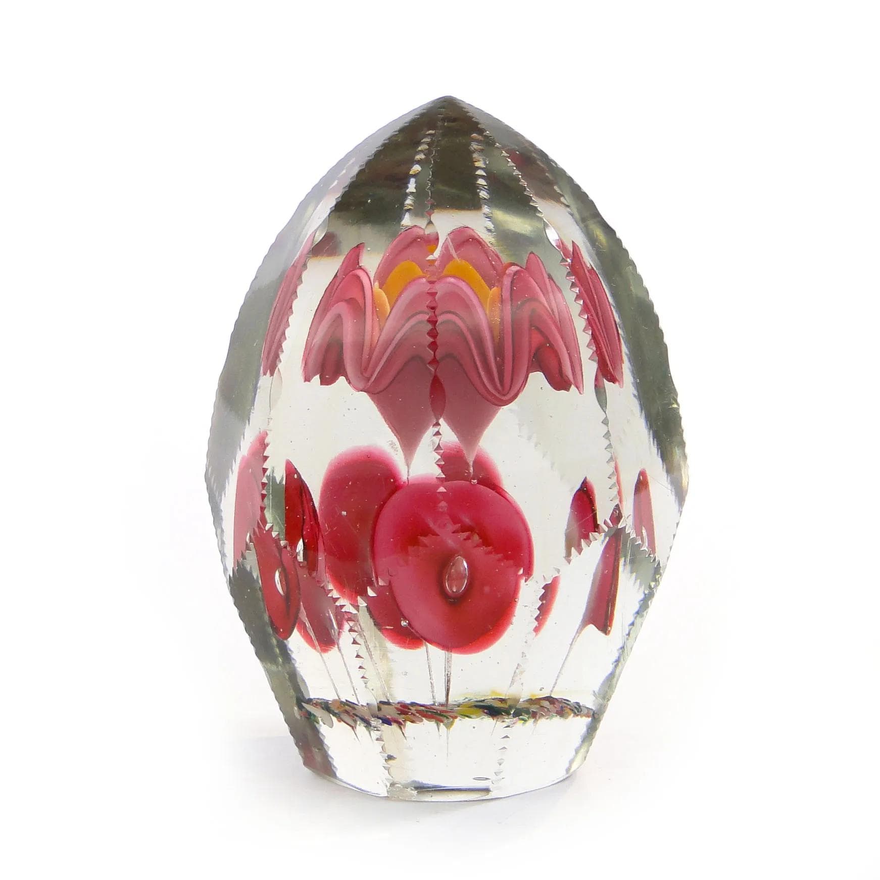 Przycisk do papieru secesyjny, szkło kryształowe transparent, Austro-Węgry, początek XX w. - 10237