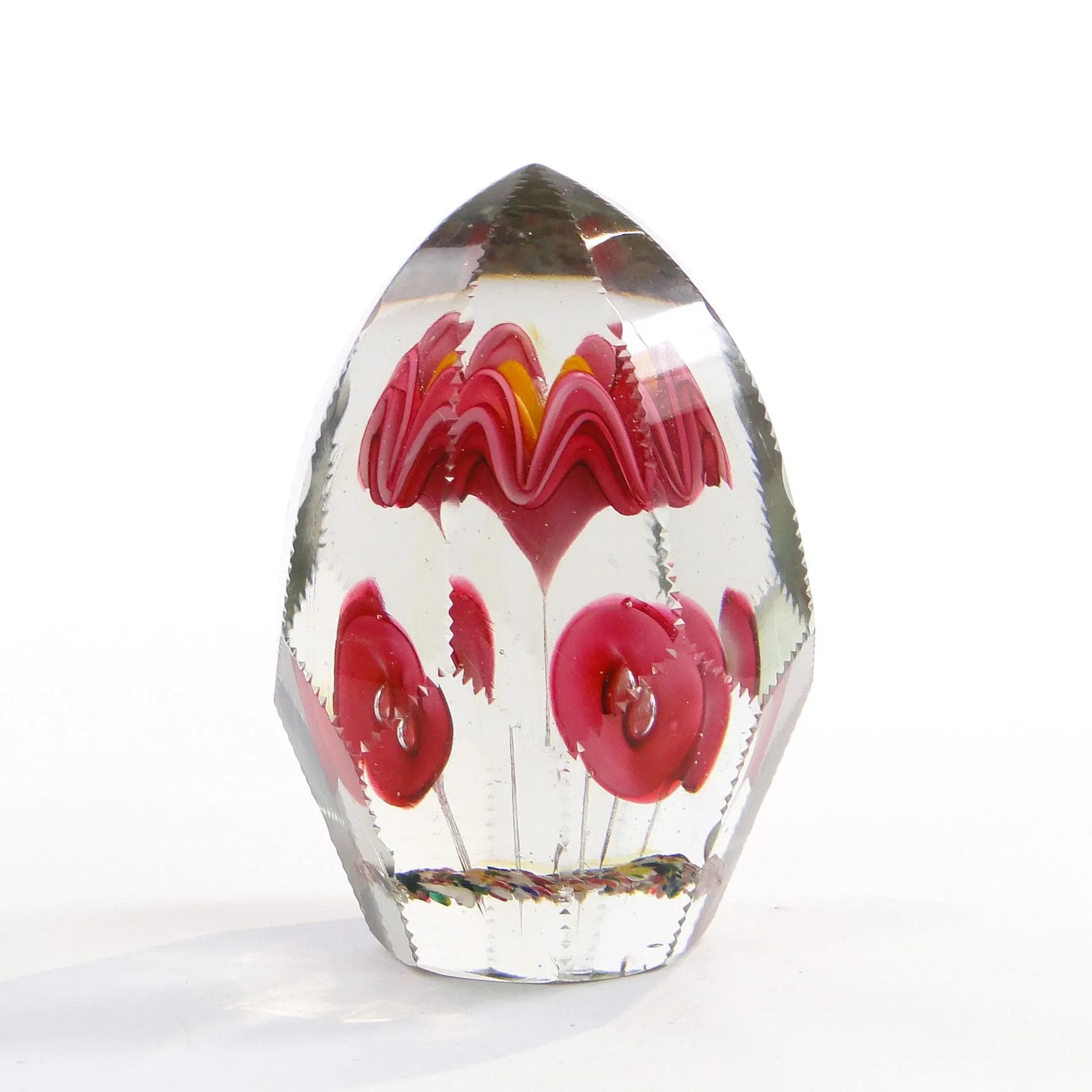 Przycisk do papieru secesyjny, szkło kryształowe transparent, Austro-Węgry, początek XX w. - 10233