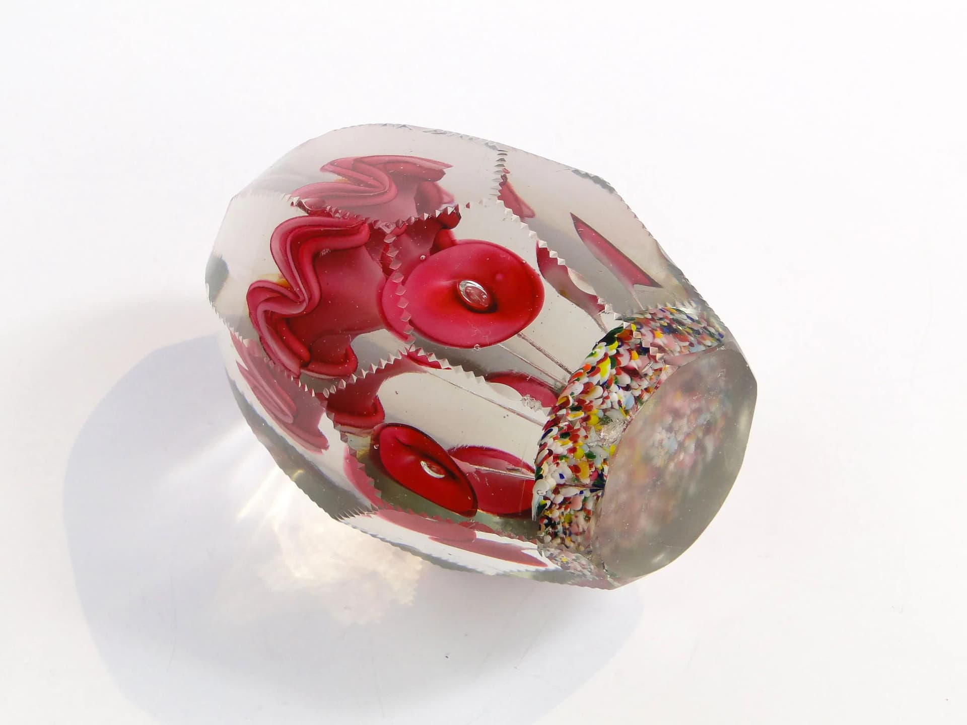 Przycisk do papieru secesyjny, szkło kryształowe transparent, Austro-Węgry, początek XX w. - 10236