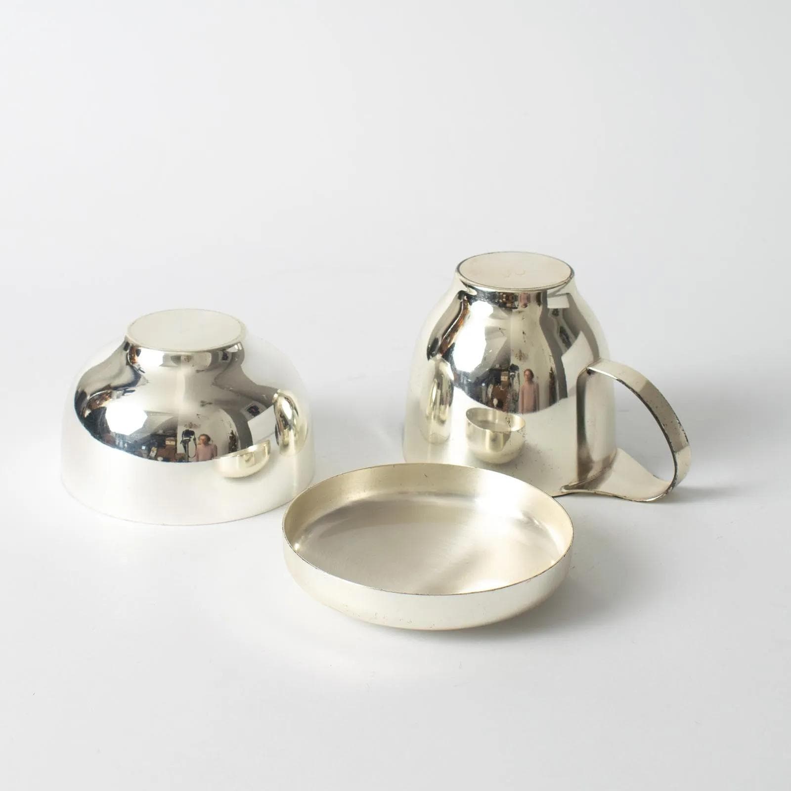 Zestaw mlecznik i cukiernica, srebrny, metal, WMF, Niemcy, lata 60. - 160574