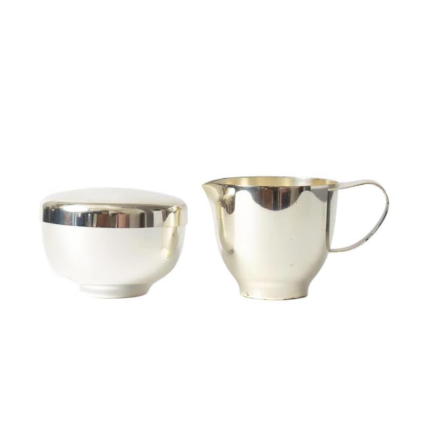Zestaw mlecznik i cukiernica, srebrny, metal, WMF, Niemcy, lata 60.