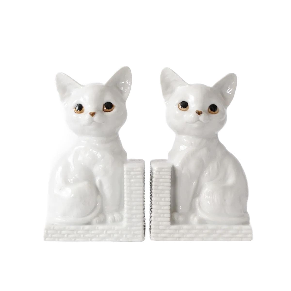 Pair of bookends, white porcelain, 1960s
