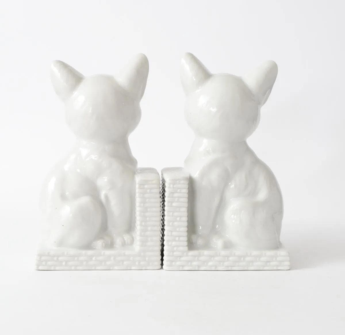 Pair of bookends, white porcelain, 1960s - 160561