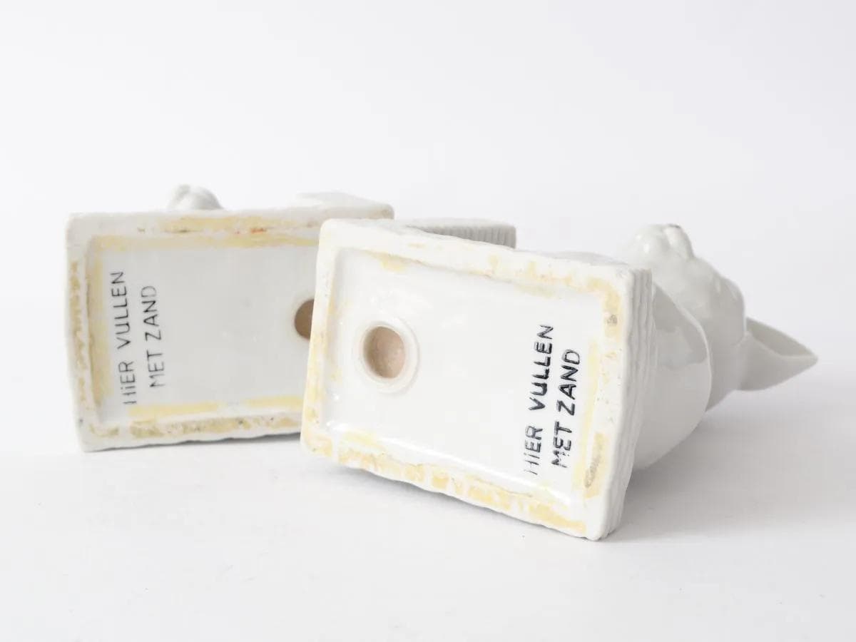 Pair of bookends, white porcelain, 1960s - 160560