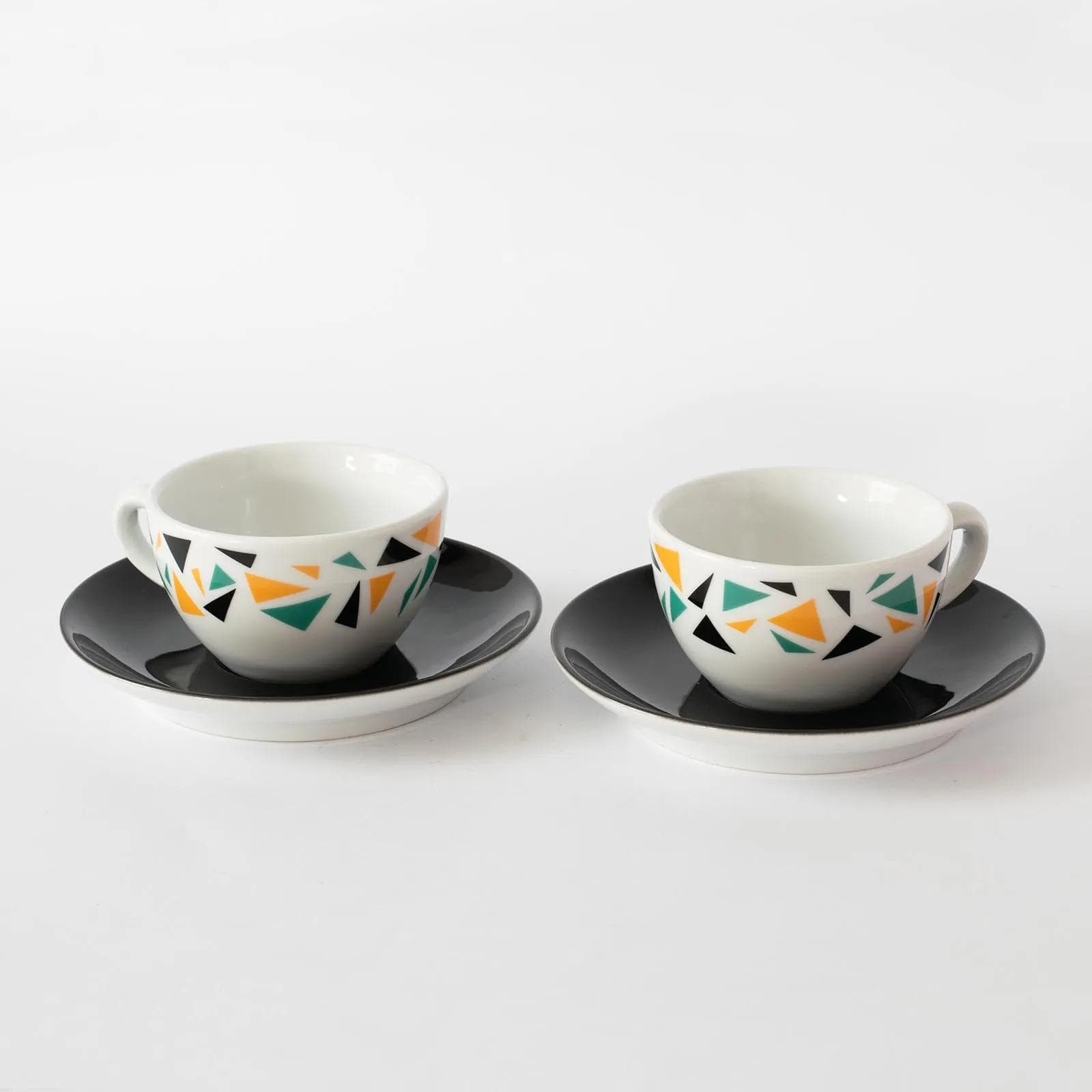 Pair of coffee cups, multicolor porcelain, Hutschenreuther, Germany, 1990s. - 160554