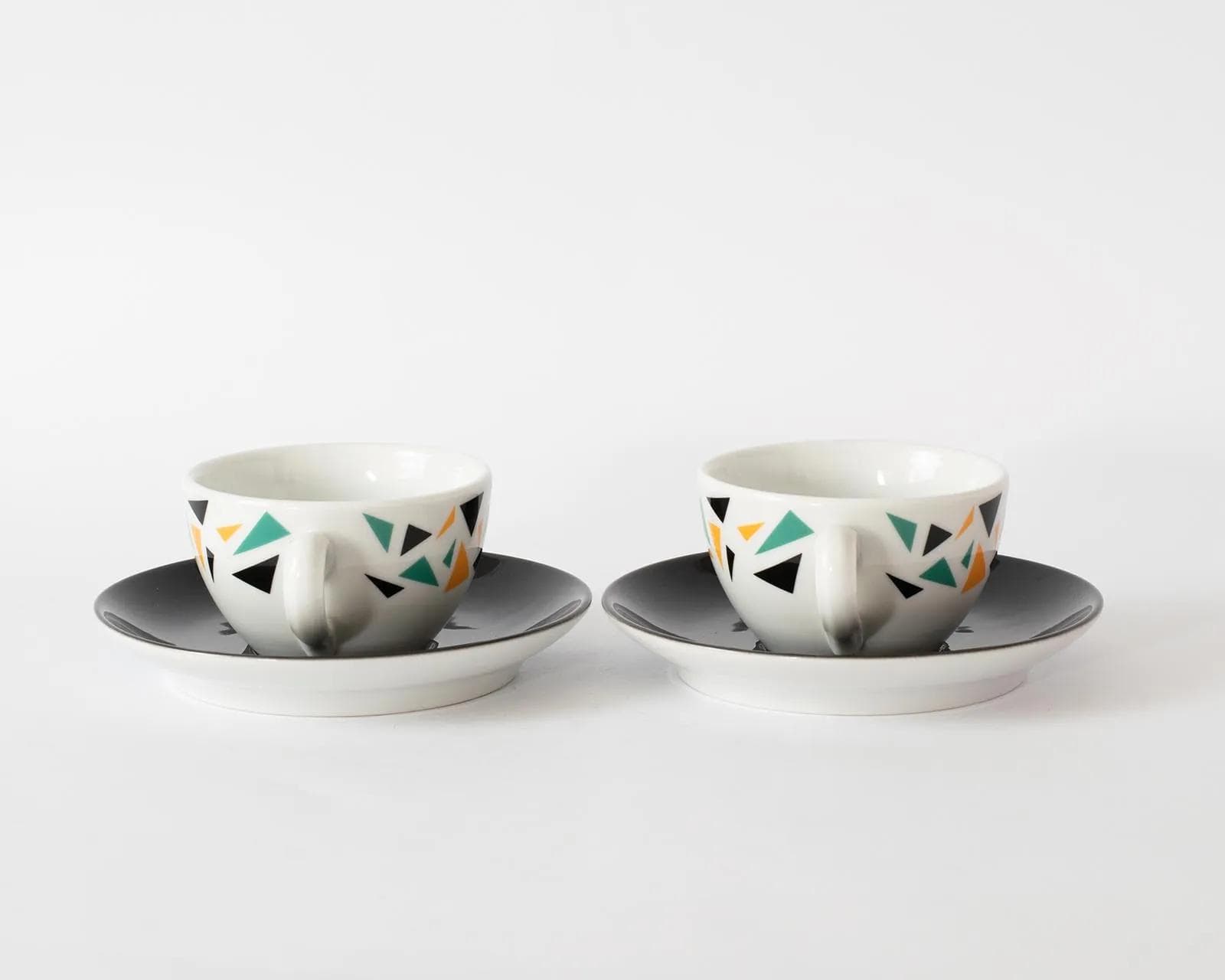 Pair of coffee cups, multicolor porcelain, Hutschenreuther, Germany, 1990s. - 160551